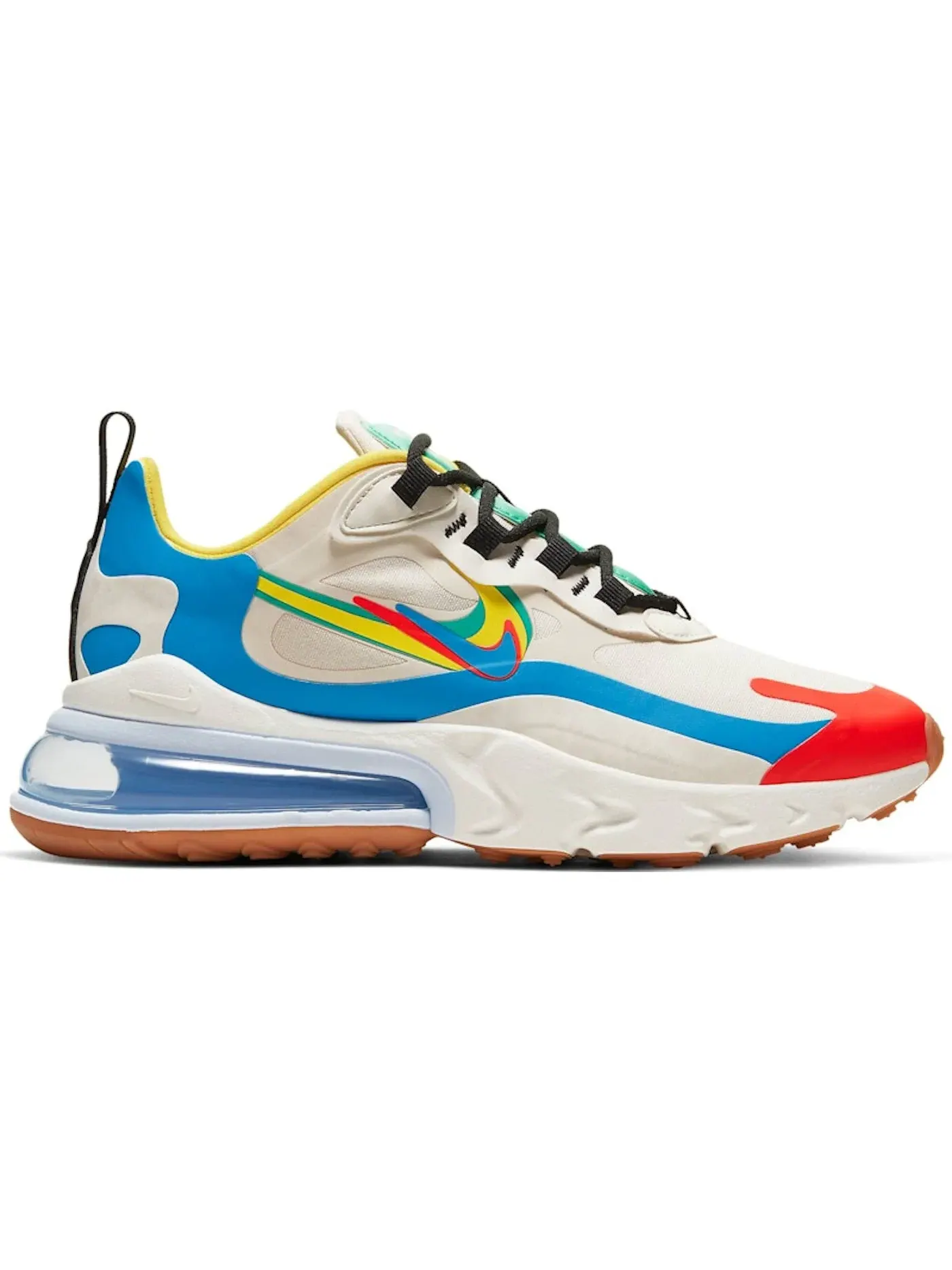 Женские кроссовки Lifestyle с амортизацией Nike Air Max 270 React — изображение 1 из 1, синий-красный-желтый