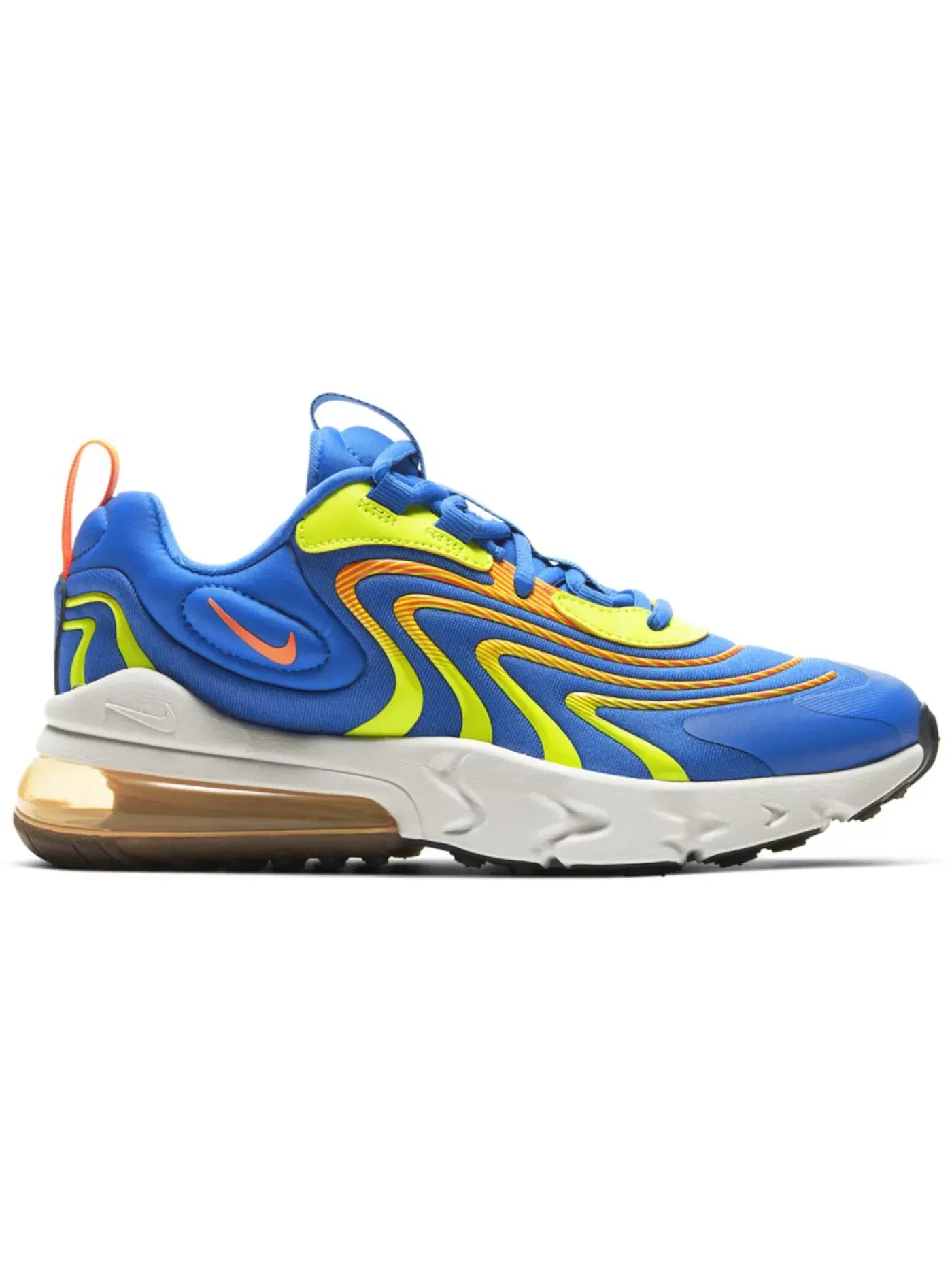 Детские кроссовки с длинным шнурком Nike Air Max 270 React Eng Nike — изображение 1 из 1, платиновый/оранжевый