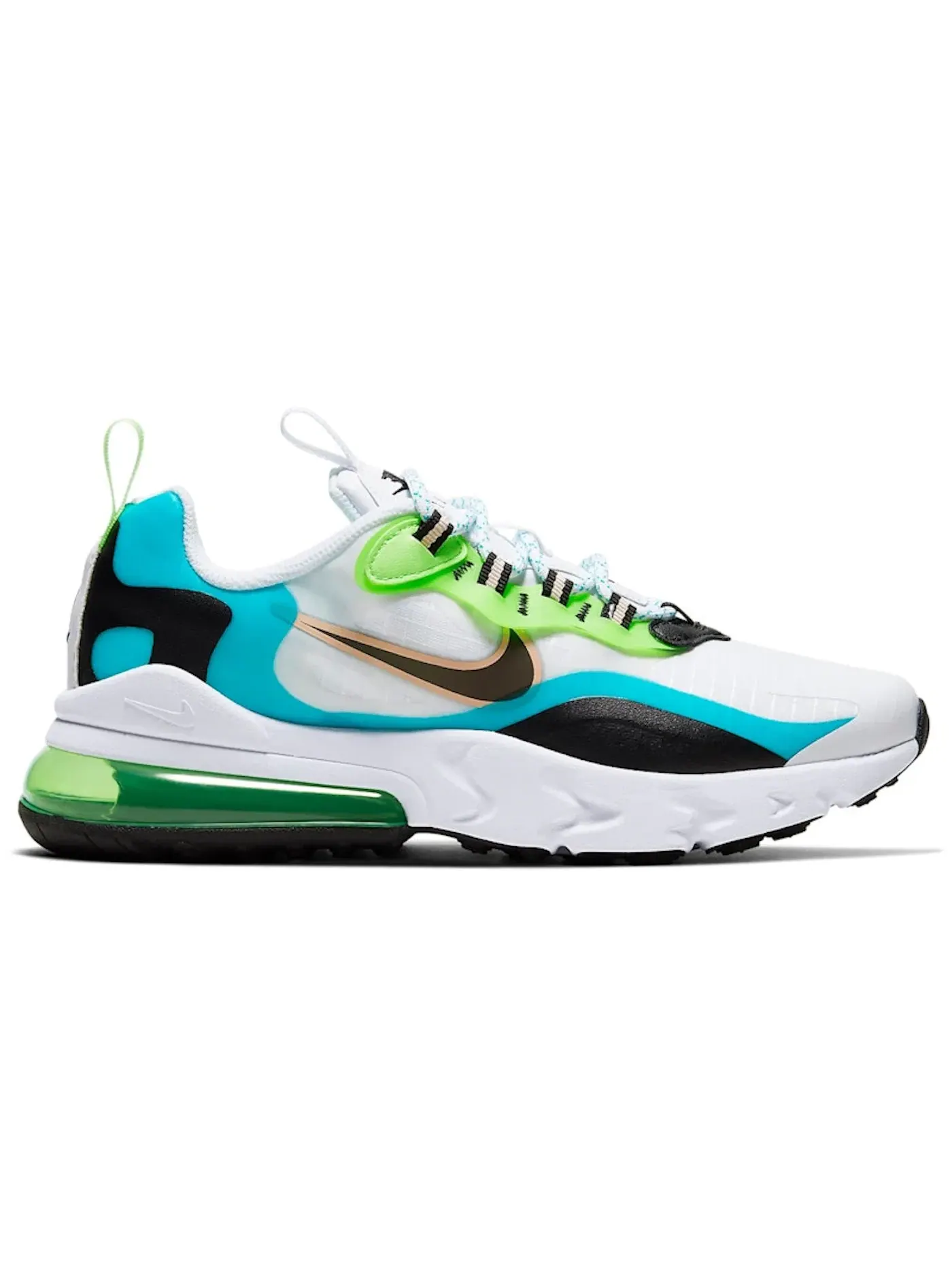 Детские кроссовки Lifestyle Nike Air Max 270 React — изображение 1 из 1, голубой/черный-зеленый