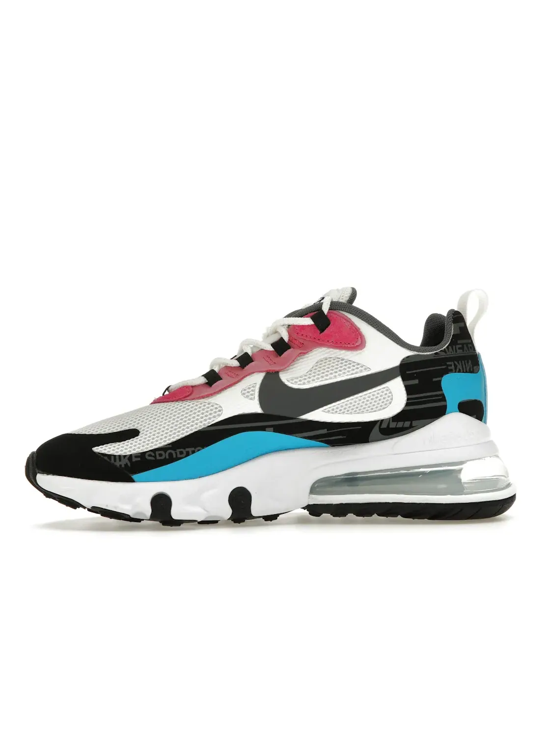 Мужские кроссовки Lifestyle Nike Air Max 270 React — изображение 3 из 4, белый черный синий