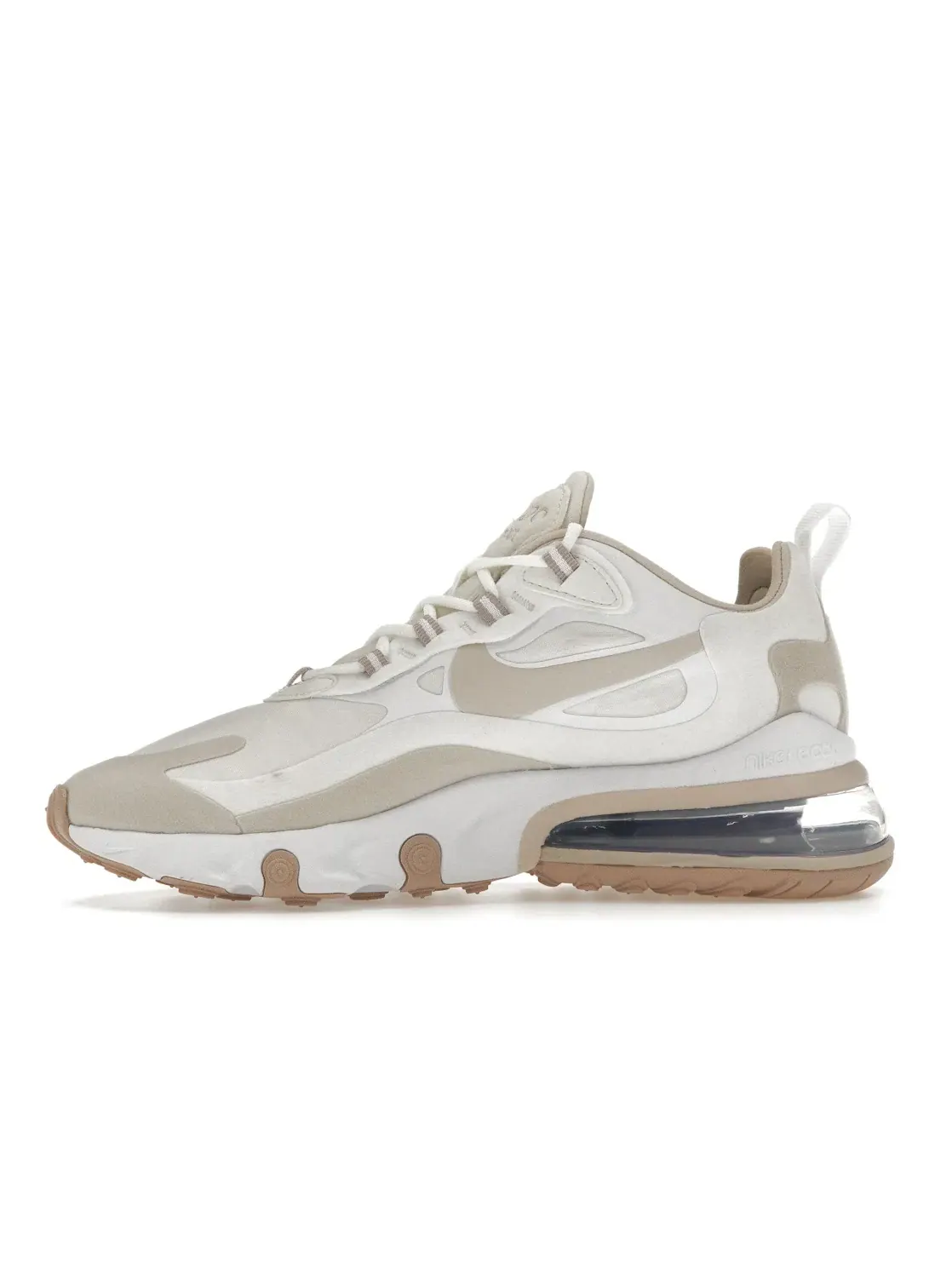 Женские кроссовки Lifestyle Nike Air Max 270 React — изображение 3 из 4, белый светлый коричневый