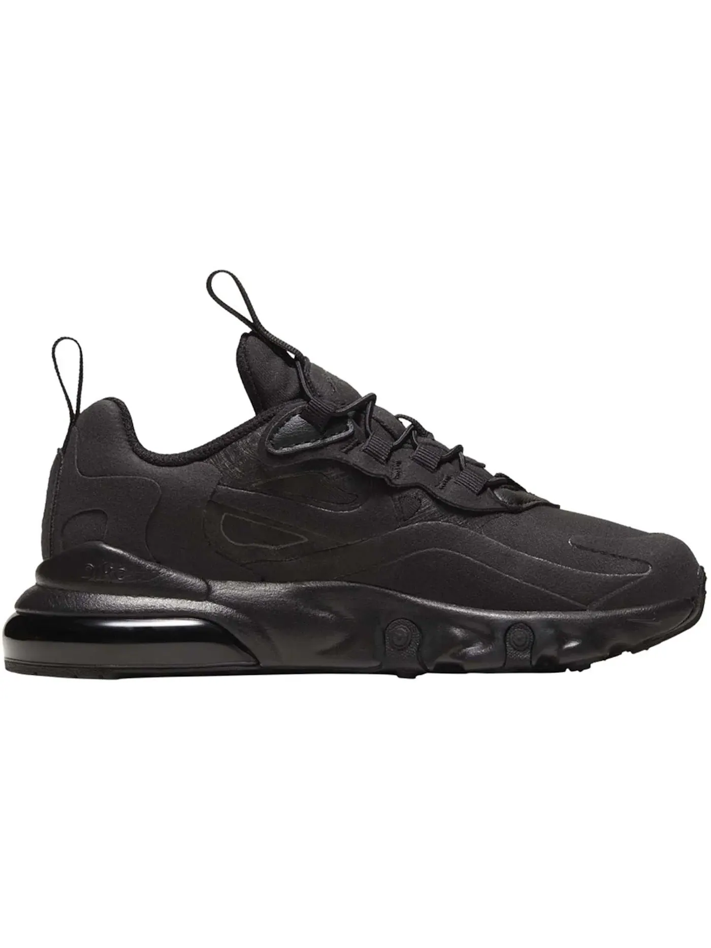 Детские кроссовки с амортизацией Nike Air Max 270 React — изображение 1 из 1, черный/черный/черный