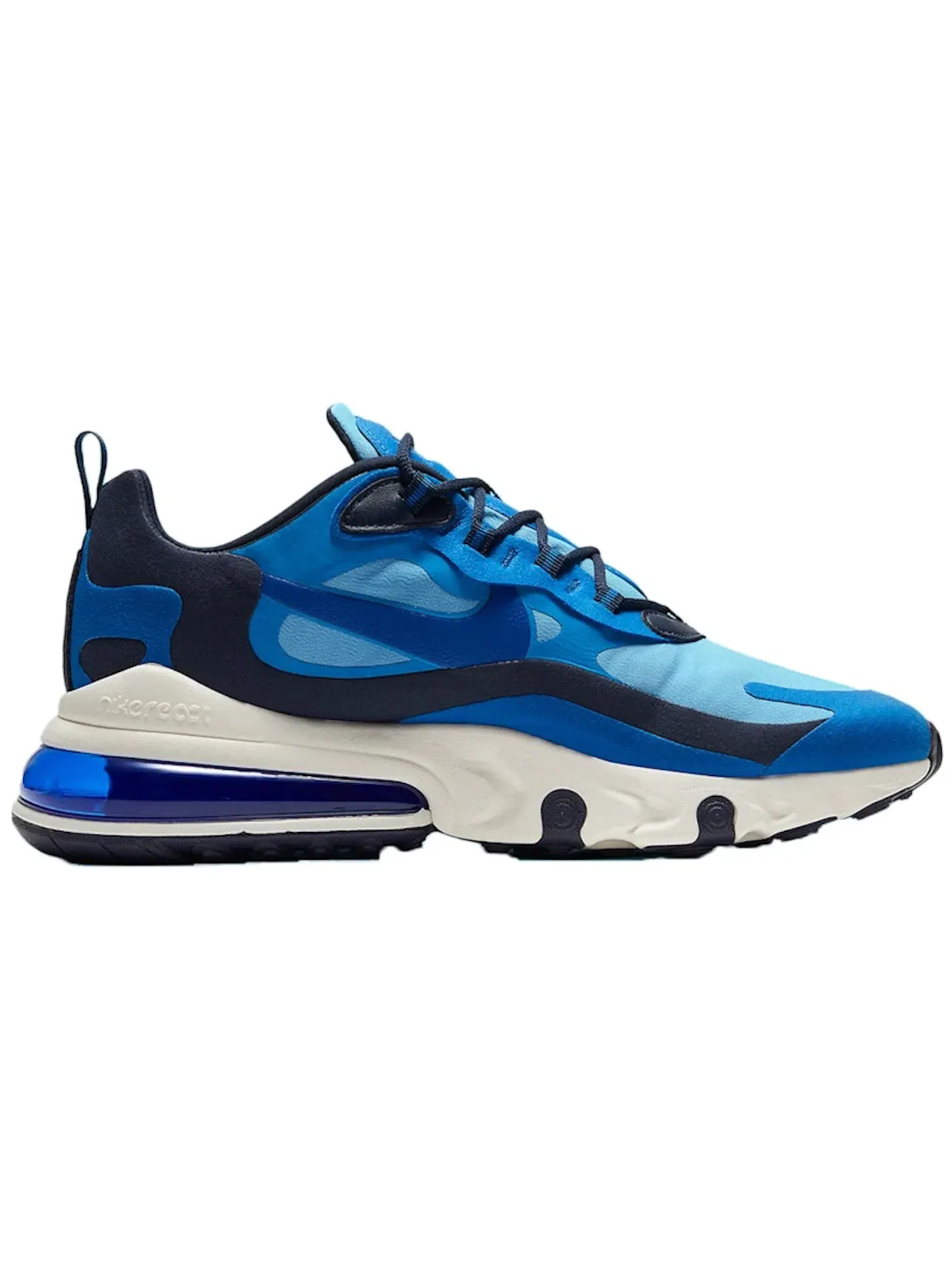 Мужские кроссовки с амортизацией Nike Air Max 270 React — изображение 1 из 1, синий/синий/белый