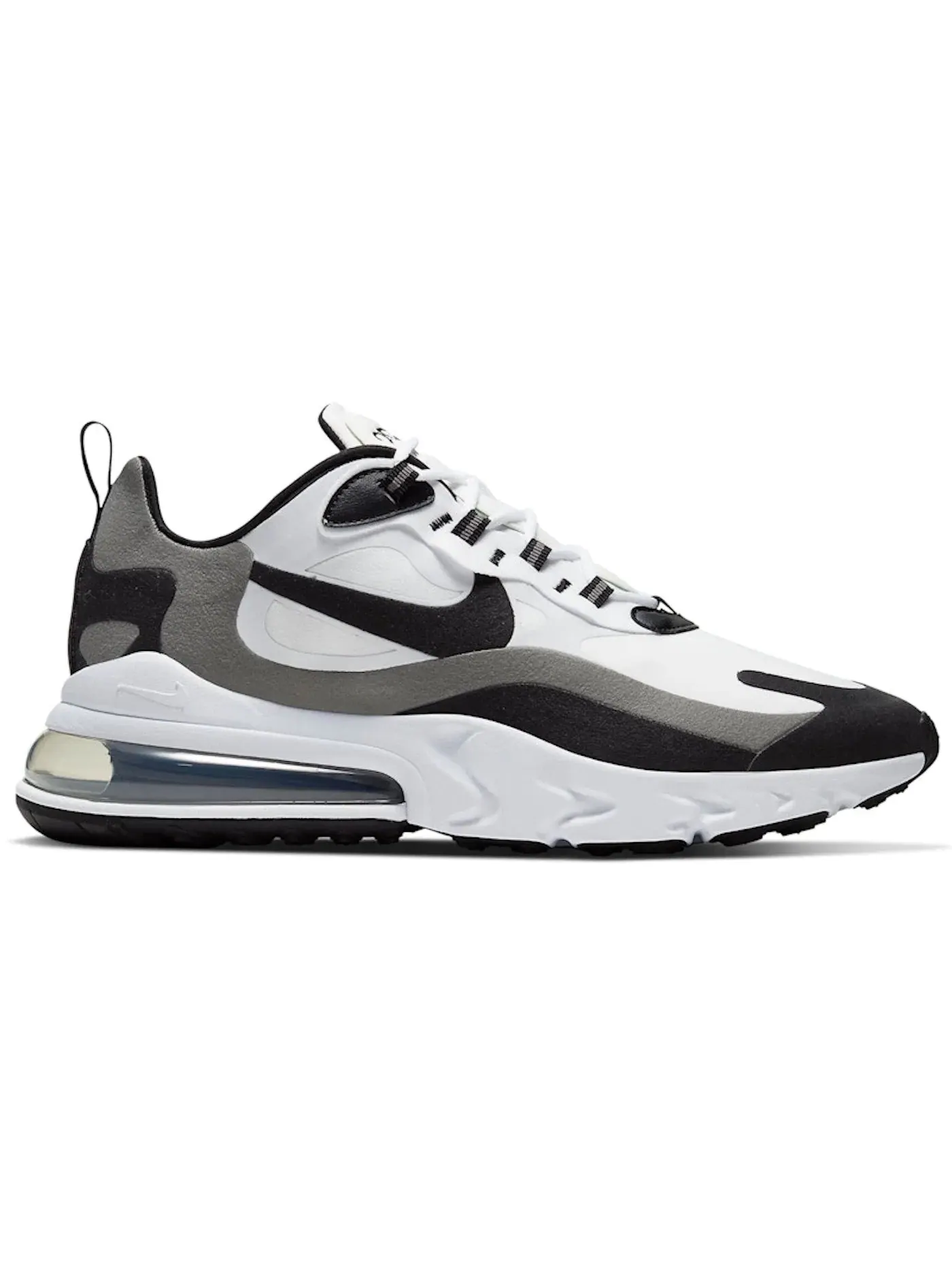 Мужские кроссовки Lifestyle с амортизацией Nike Air Max 270 React — изображение 1 из 1, белый/черный-металлик