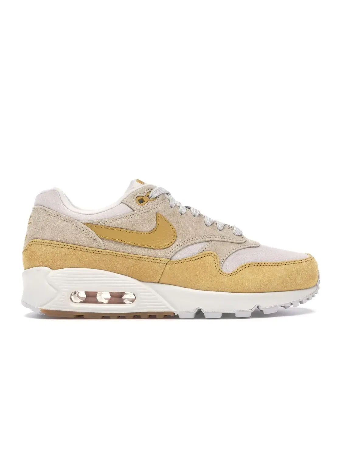 Женские кроссовки с контрастными вставками Nike Air Max 90/1 — изображение 1 из 4, золотистый-белый