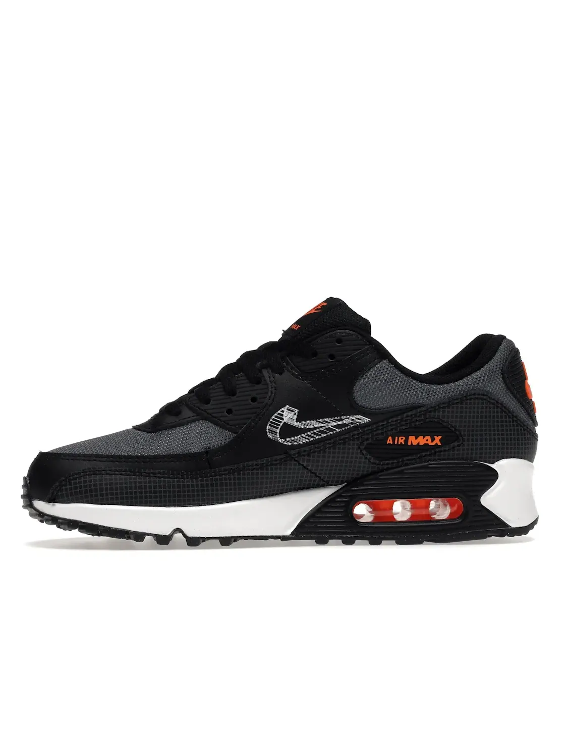 Мужские кроссовки Lifestyle Nike Air Max 90 — изображение 3 из 4, черный/серый/оранжевый