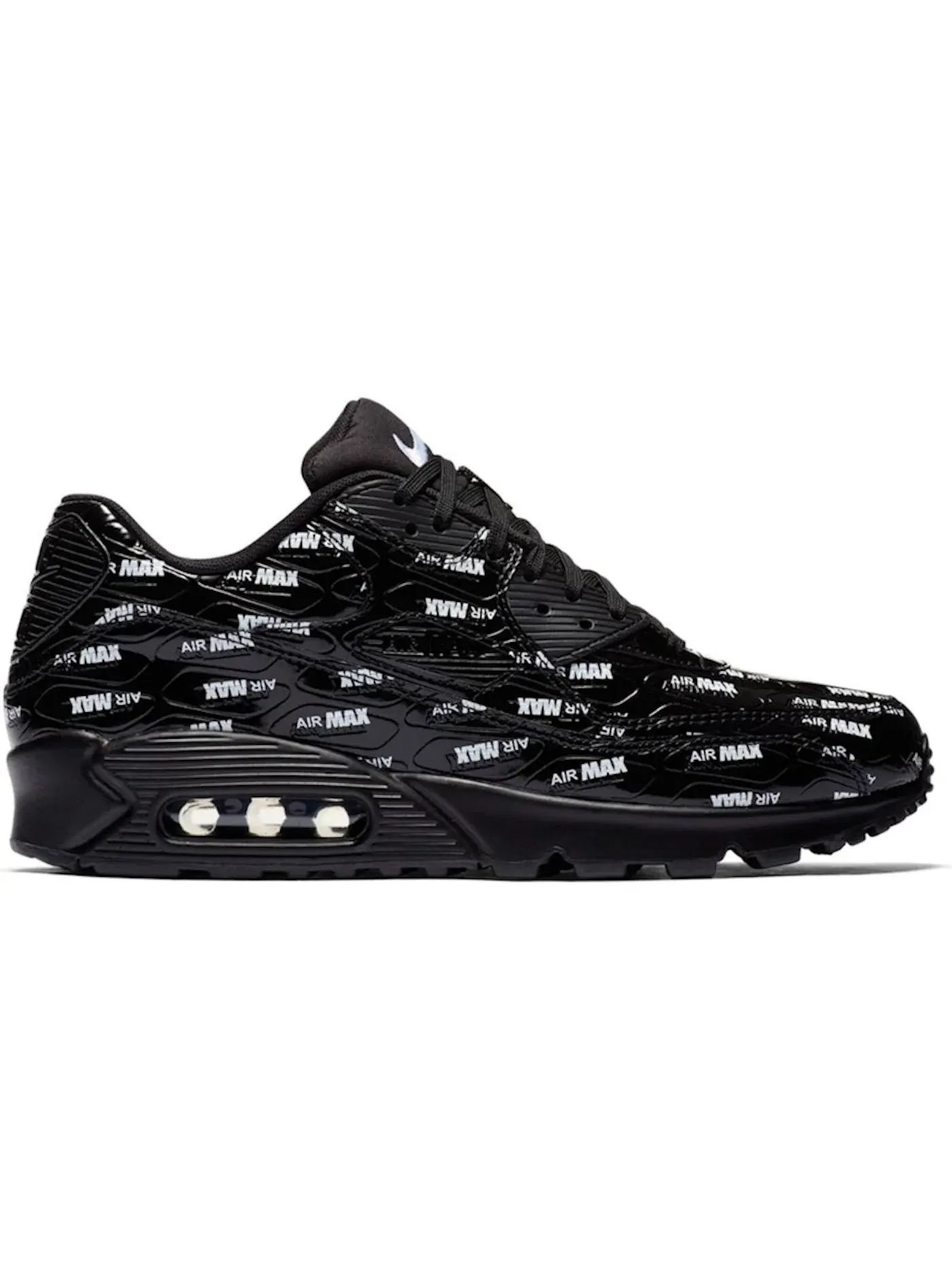 Мужские кроссовки с принтом Nike Air Max 90 Nike — изображение 1 из 1, черный/белый-черный