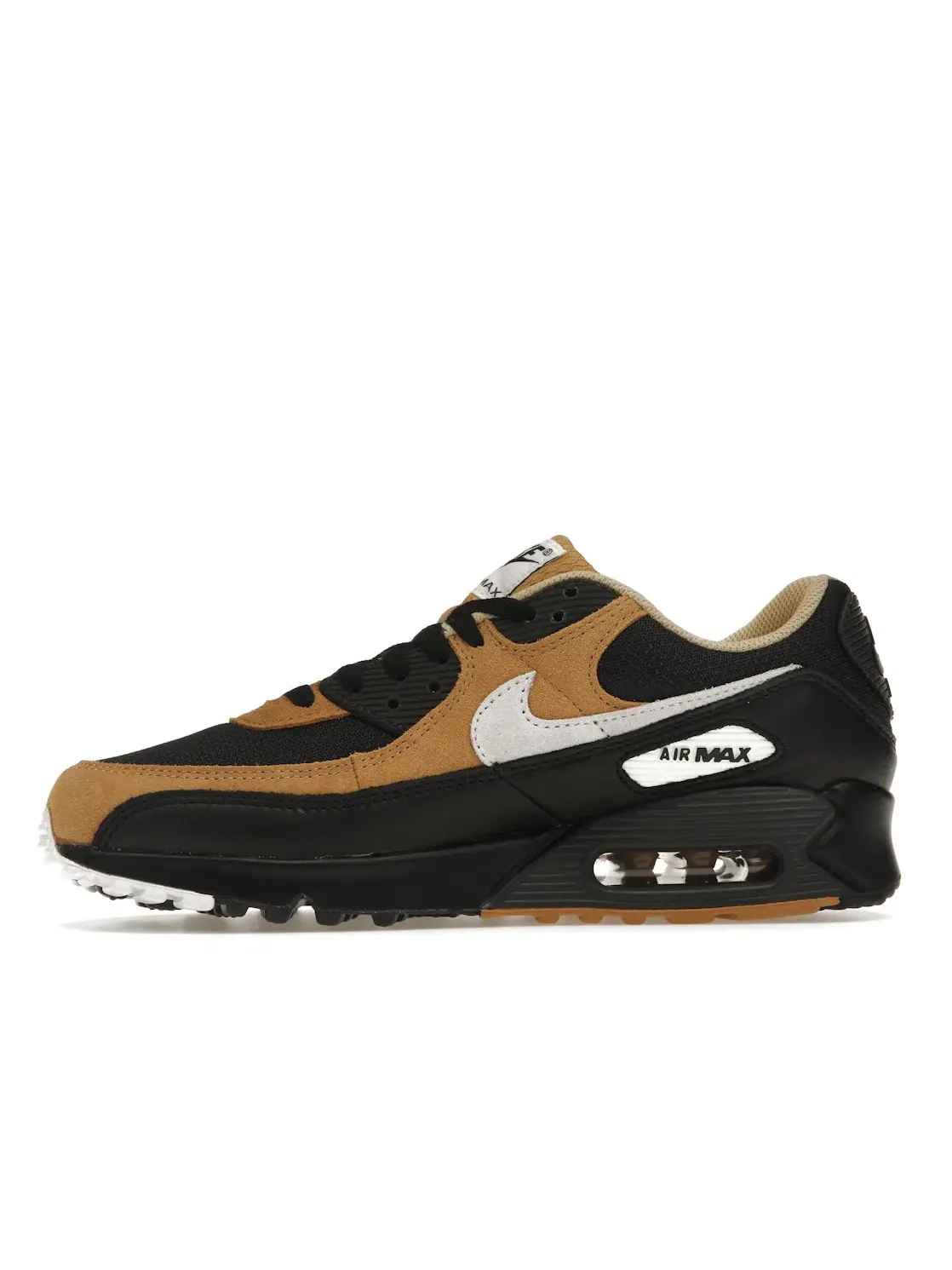 Мужские кроссовки Lifestyle Nike Air Max 90 — изображение 3 из 4, черный/золотистый//белый
