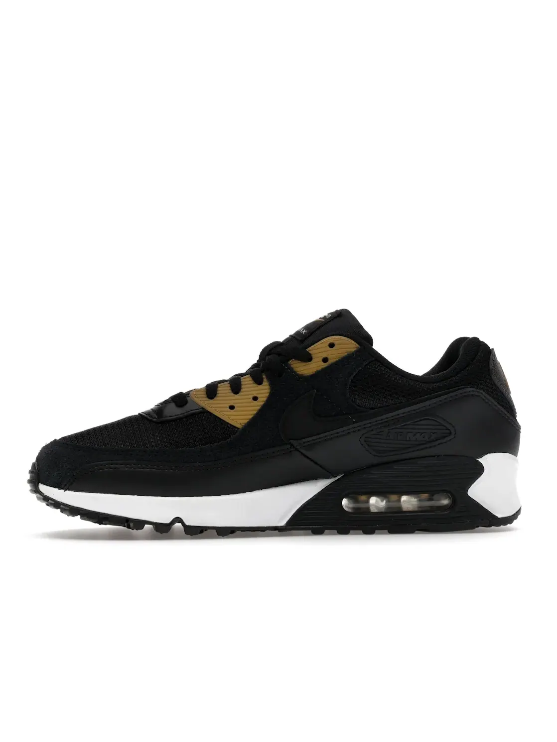 Мужские кроссовки Lifestyle Nike Air Max 90 — изображение 3 из 4, черный/черный-золотистый