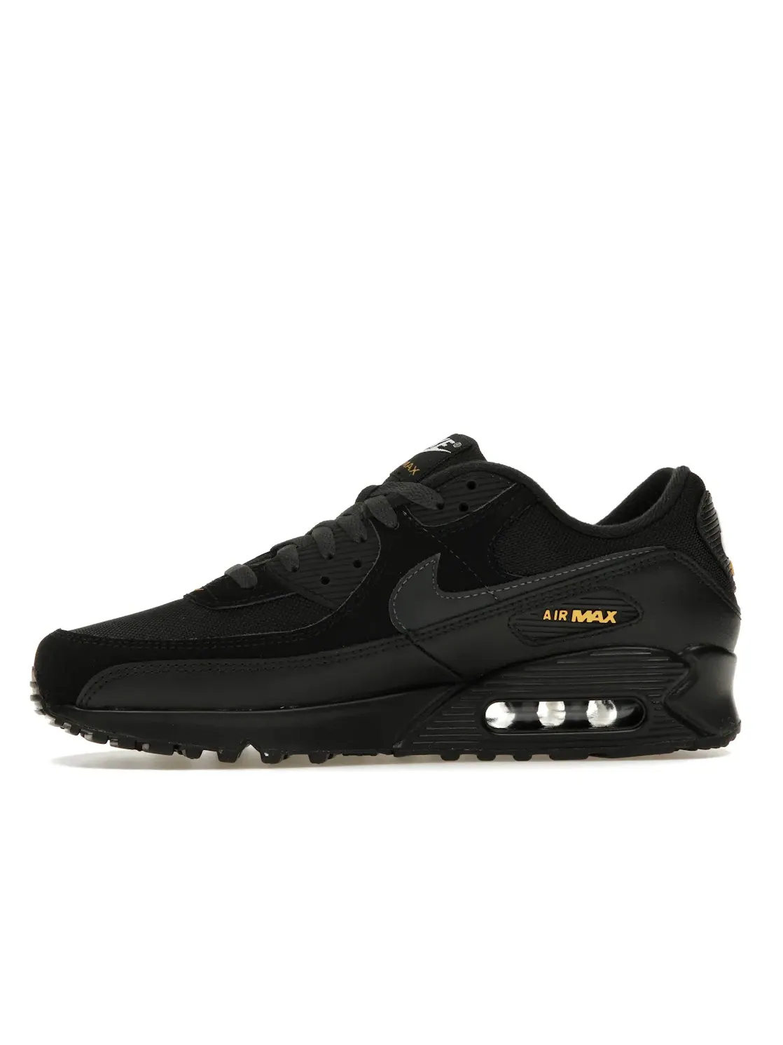 Мужские кроссовки с длинным шнурком Nike Air Max 90 — изображение 3 из 4, черный/желтый