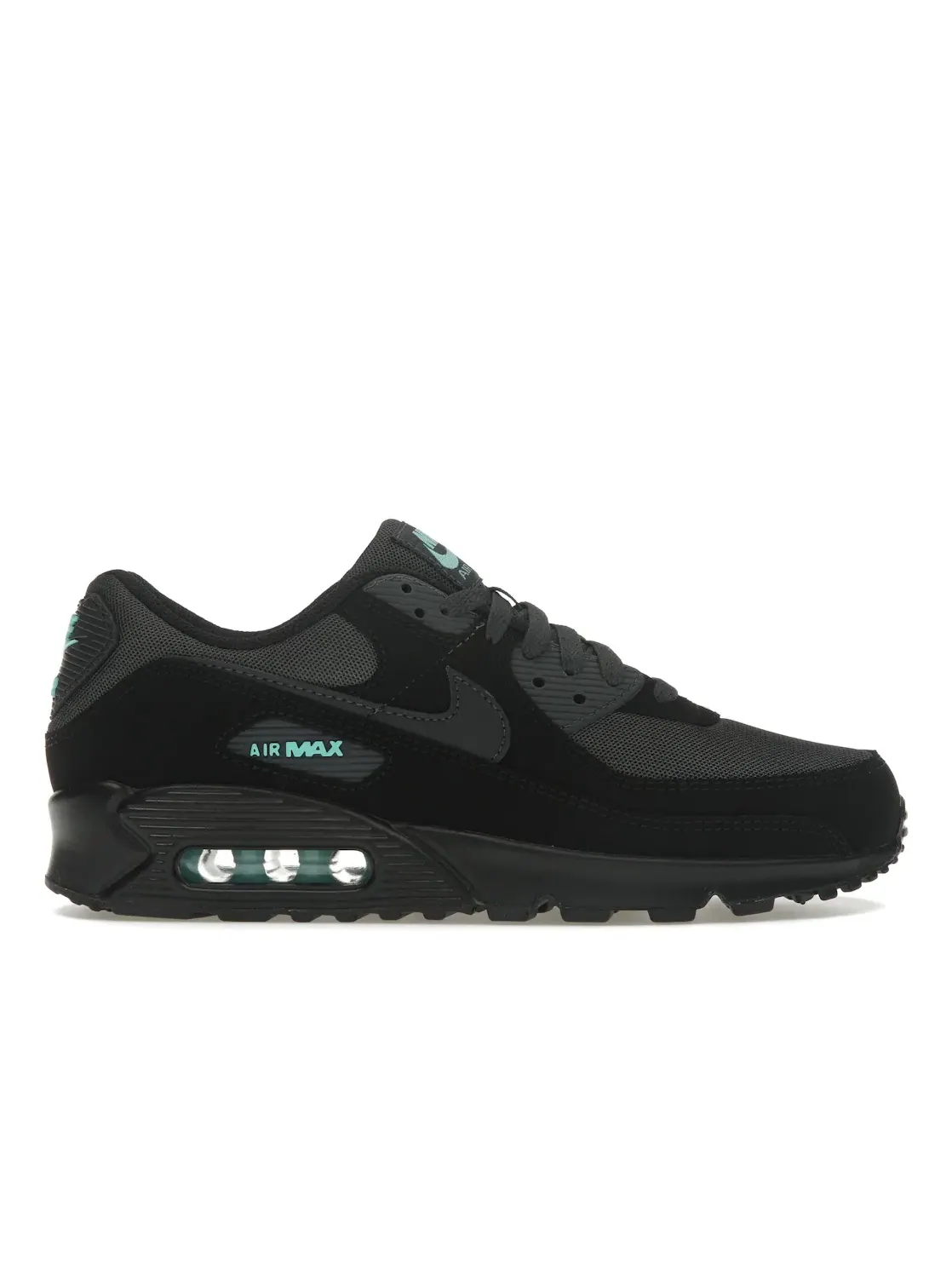 Мужские кроссовки Lifestyle с контрастными вставками Nike Air Max 90 — изображение 1 из 4, черный/-зеленый