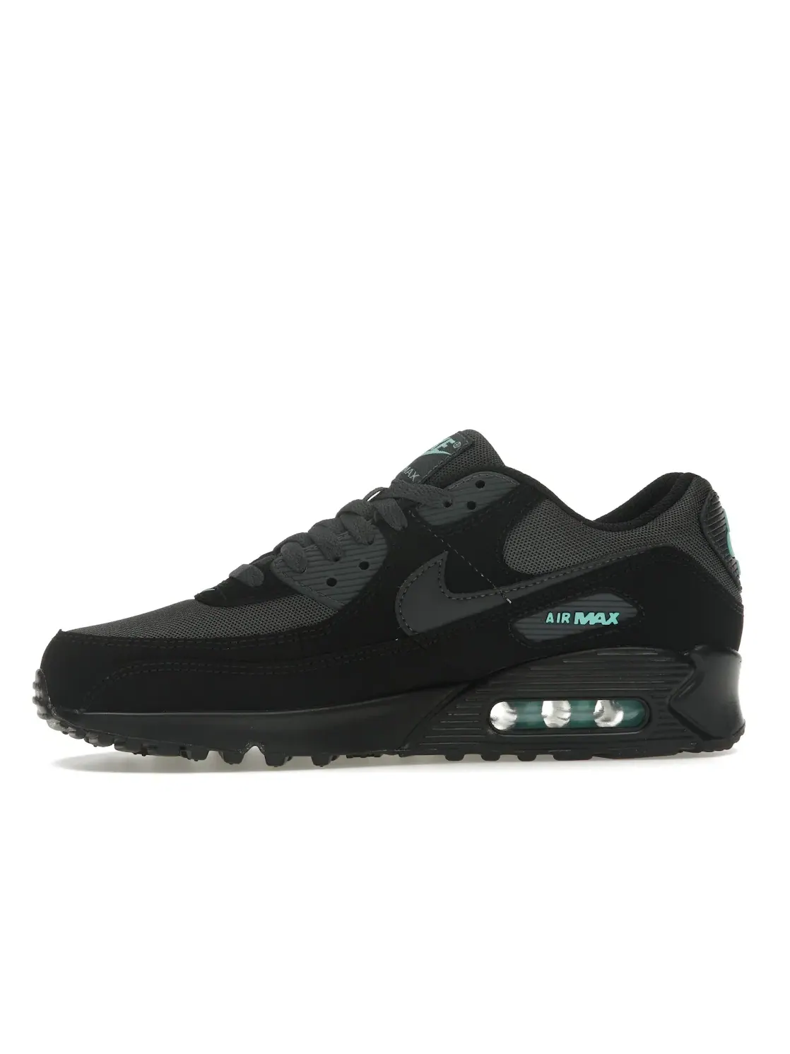 Мужские кроссовки Lifestyle с контрастными вставками Nike Air Max 90 — изображение 3 из 4, черный/-зеленый
