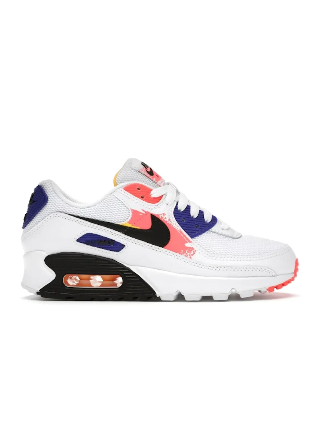 Женские кроссовки с принтом Nike Air Max 90 — изображение 1 из 4, белый/черный--яркий