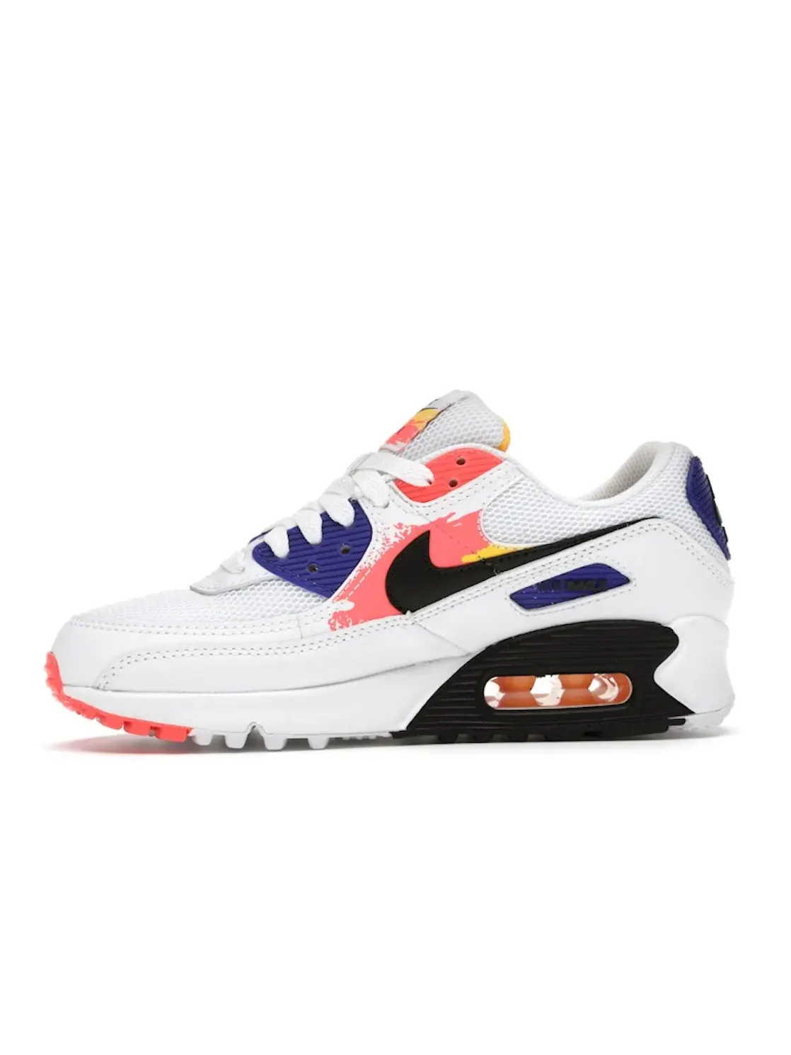 Женские кроссовки с принтом Nike Air Max 90 — изображение 3 из 4, белый/черный--яркий