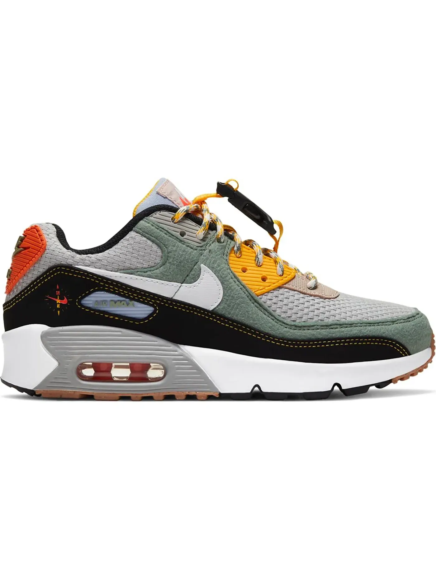 Детские кроссовки с ремешком на липучке Nike Air Max 90 — изображение 1 из 1, черный-золотистый-белый