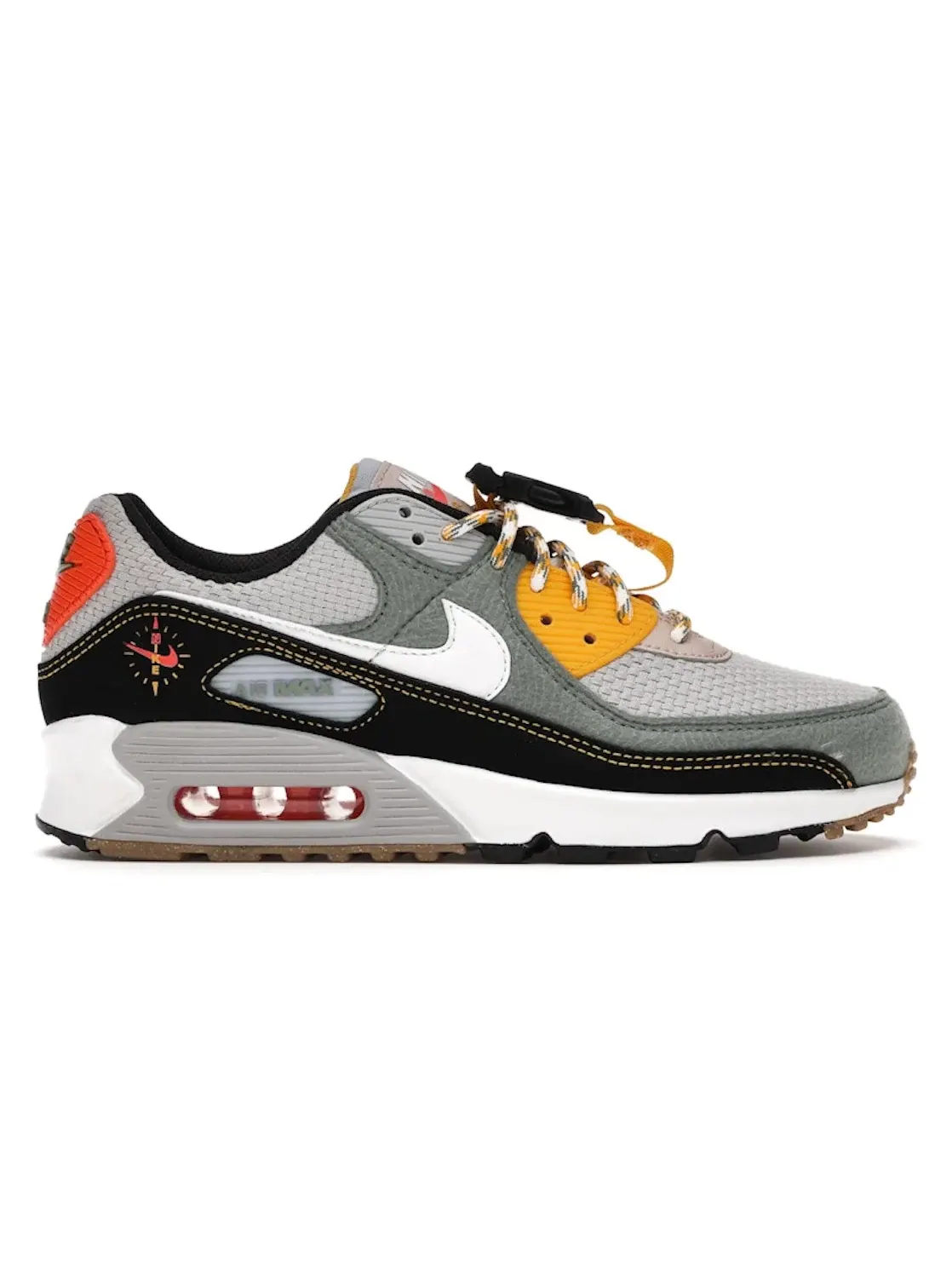 Мужские кроссовки Lifestyle с ремешком Nike Air Max 90 — изображение 1 из 4, черный-золотистый-белый