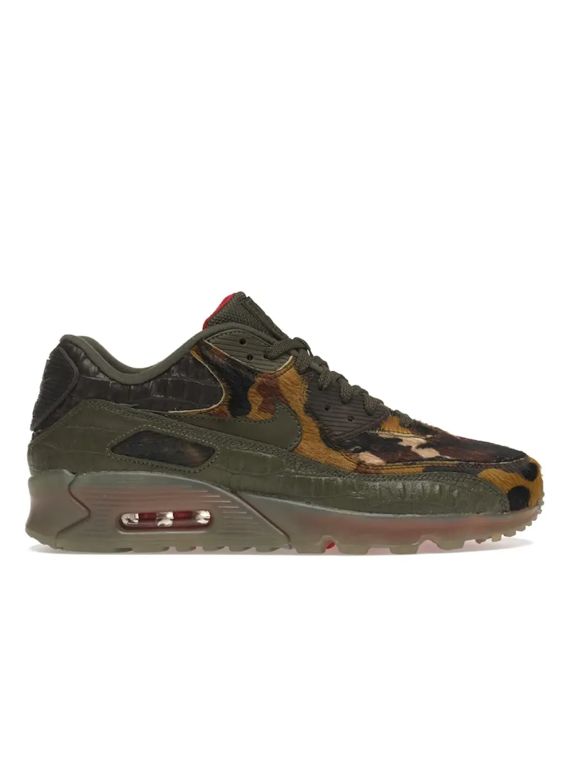Мужские кроссовки с камуфляжным принтом Nike Air Max 90 — изображение 1 из 4, хаки/хаки-красный
