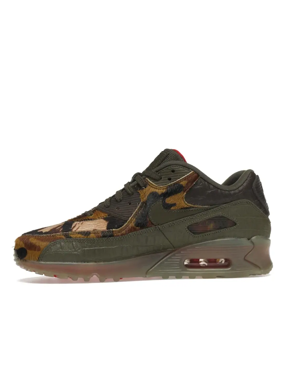 Мужские кроссовки с камуфляжным принтом Nike Air Max 90 — изображение 3 из 4, хаки/хаки-красный
