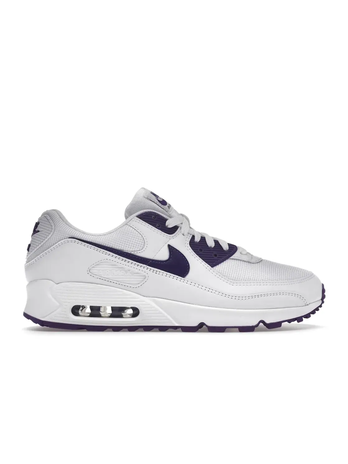 Мужские кроссовки с цветным акцентом Nike Air Max 90 — изображение 1 из 4, белый/фиолетовый