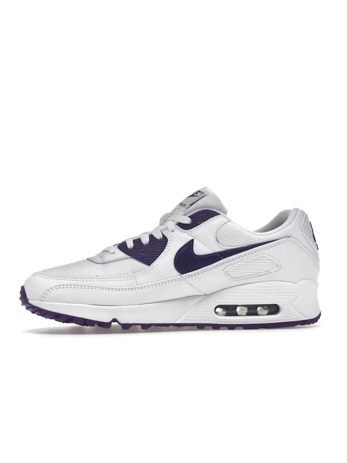 Мужские кроссовки с цветным акцентом Nike Air Max 90 — изображение 3 из 4, белый/фиолетовый