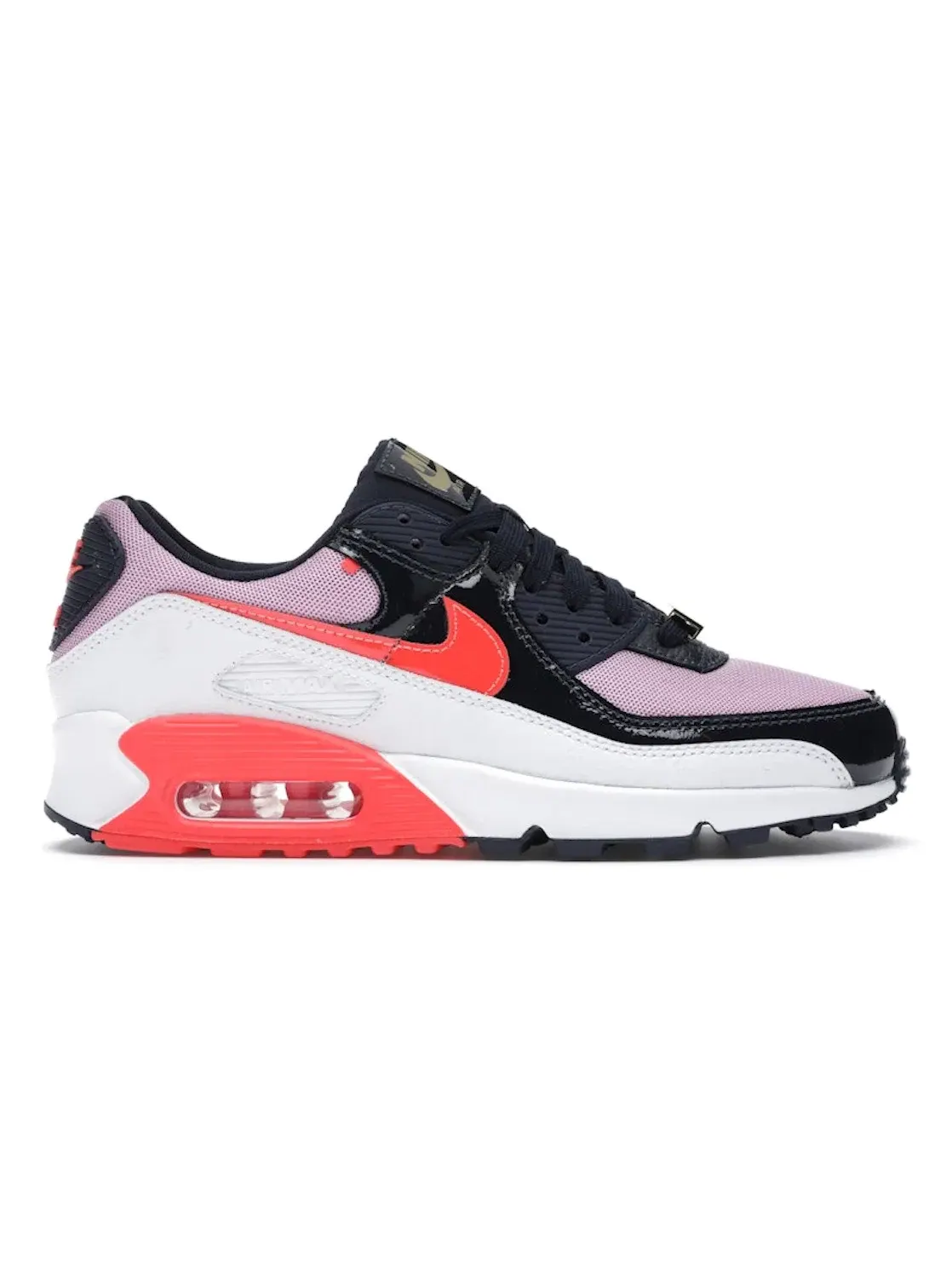 Женские кроссовки Lifestyle с цепочкой Cuban Link Nike Air Max 90 — изображение 1 из 4, белый/-розовый-яркий