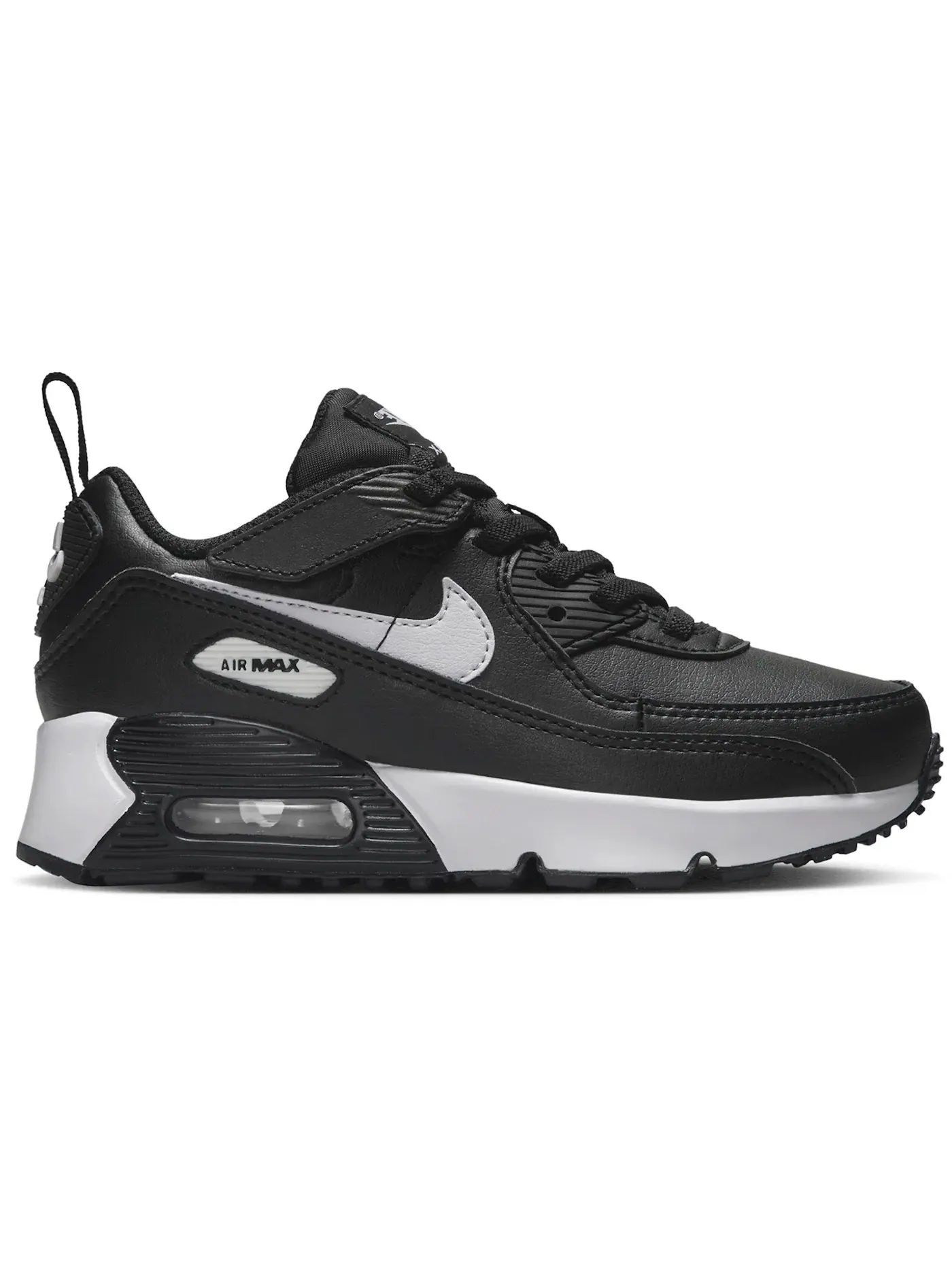 Детские кроссовки с липучками Nike Air Max 90 EasyOn — изображение 1 из 1, черный/черный/белый