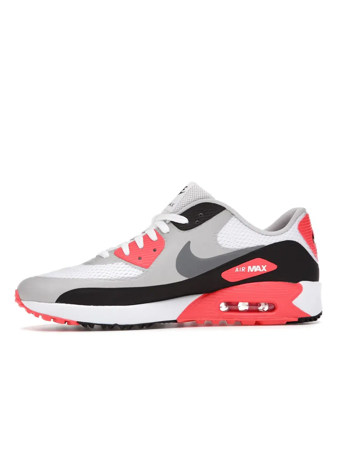 Мужские кроссовки для гольфа с открытой амортизацией Nike Air Max 90 Golf — изображение 3 из 4, белый/черный/серый