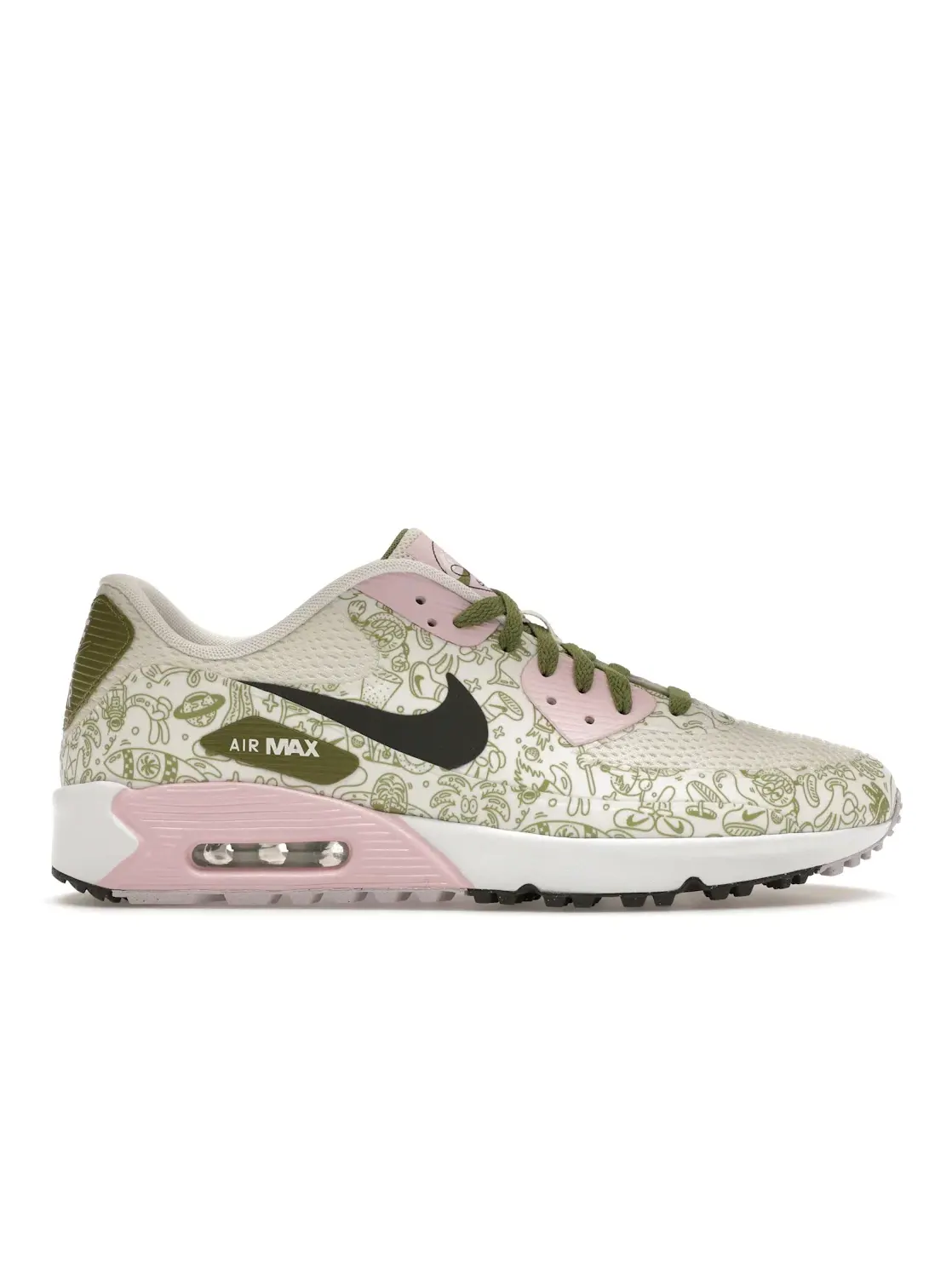 Мужские гольф-кроссовки с принтом Nike Air Max 90 Golf NRG Steven Harrington Space — изображение 1 из 4, розовый