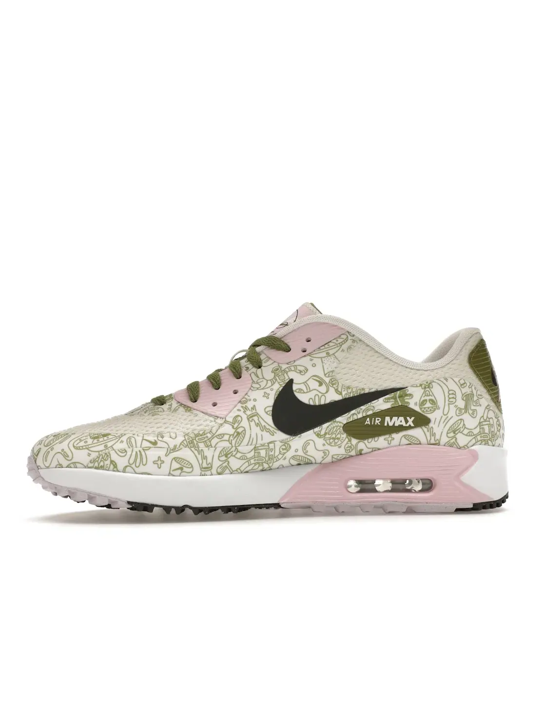 Мужские гольф-кроссовки с принтом Nike Air Max 90 Golf NRG Steven Harrington Space — изображение 3 из 4, розовый