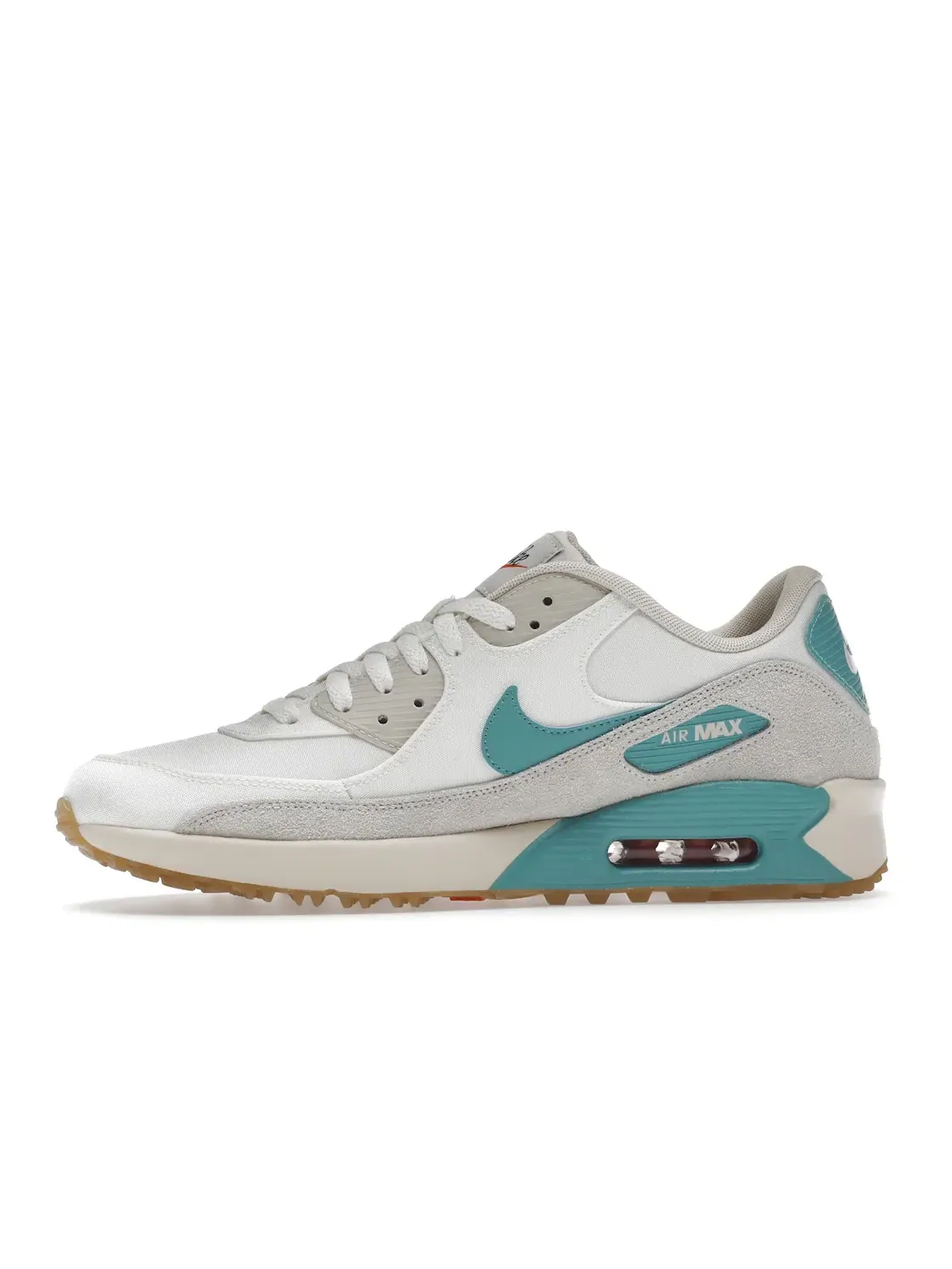 Мужские кроссовки для гольфа с водоотталкивающим верхом Nike Air Max 90 Golf, Sail/Washed Teal/Gum — изображение 3 из 4