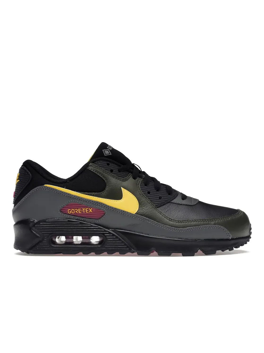 Мужские кроссовки с водонепроницаемым верхом Nike Air Max 90 — изображение 1 из 4, черный/хаки/серый/желтый