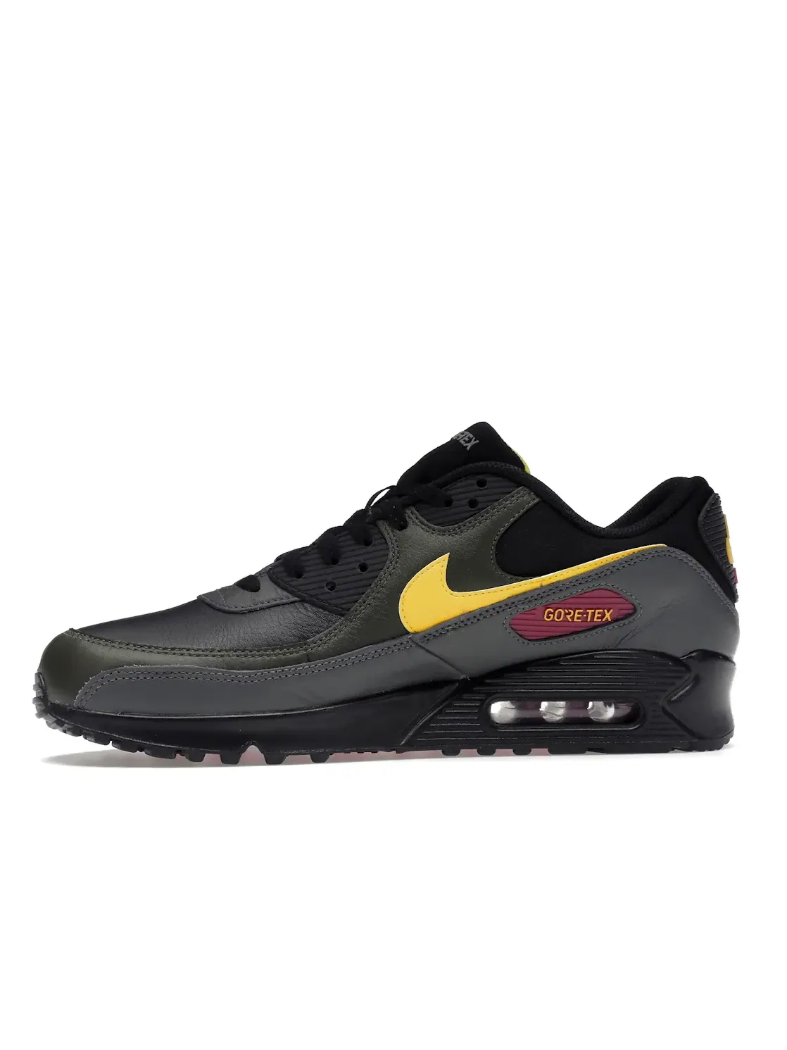 Мужские кроссовки с водонепроницаемым верхом Nike Air Max 90 — изображение 3 из 4, черный/хаки/серый/желтый