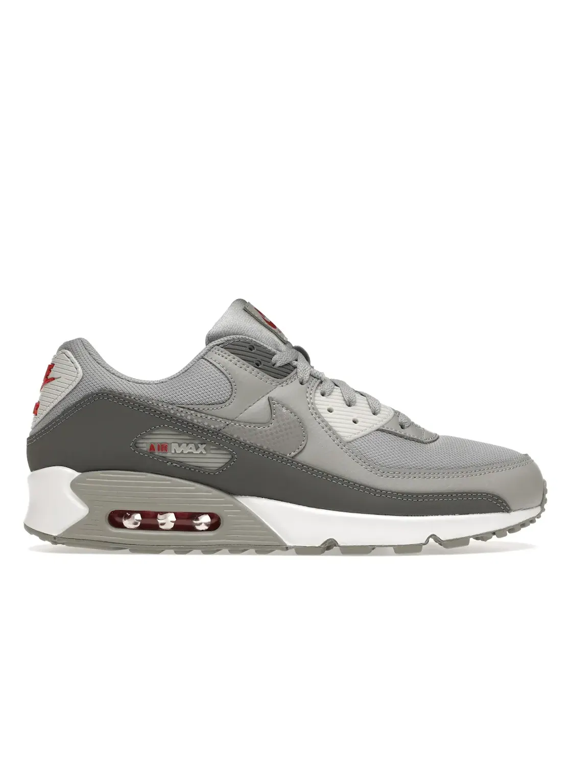Мужские кроссовки Lifestyle с амортизацией Nike Air Max 90 — изображение 1 из 4, серый/красный/белый