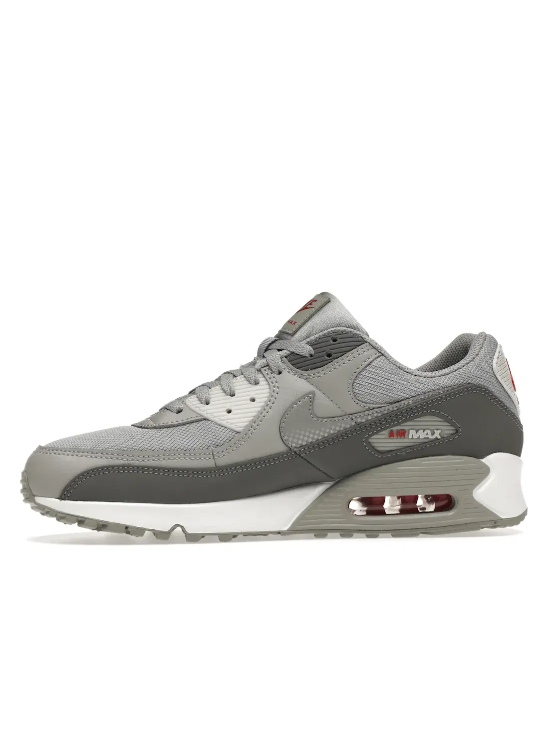 Мужские кроссовки Lifestyle с амортизацией Nike Air Max 90 — изображение 3 из 4, серый/красный/белый