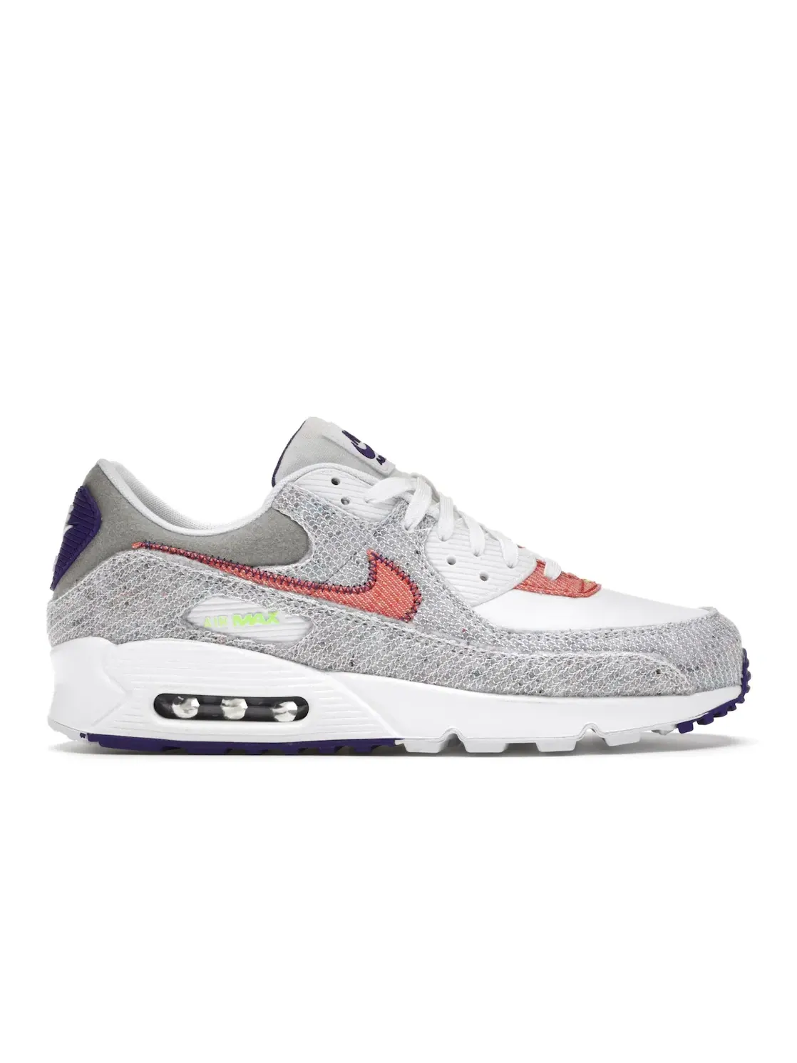 Мужские кроссовки с принтом Nike Air Max 90 Nike — изображение 1 из 4, белый/зеленый/фиолетовый