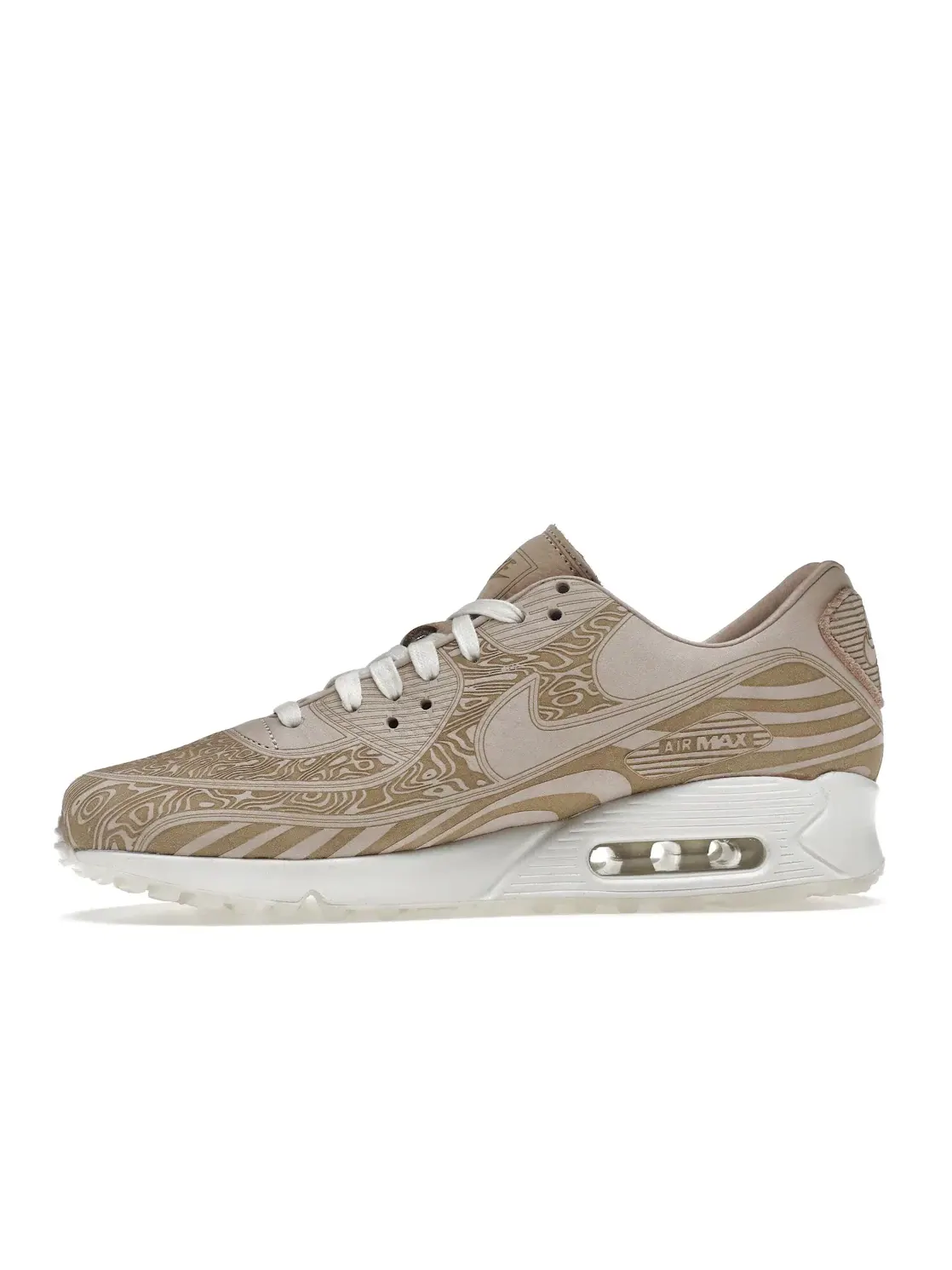 Мужские кроссовки Lifestyle с лазерной гравировкой Nike Air Max 90 Laser — изображение 3 из 4, натуральный/белый