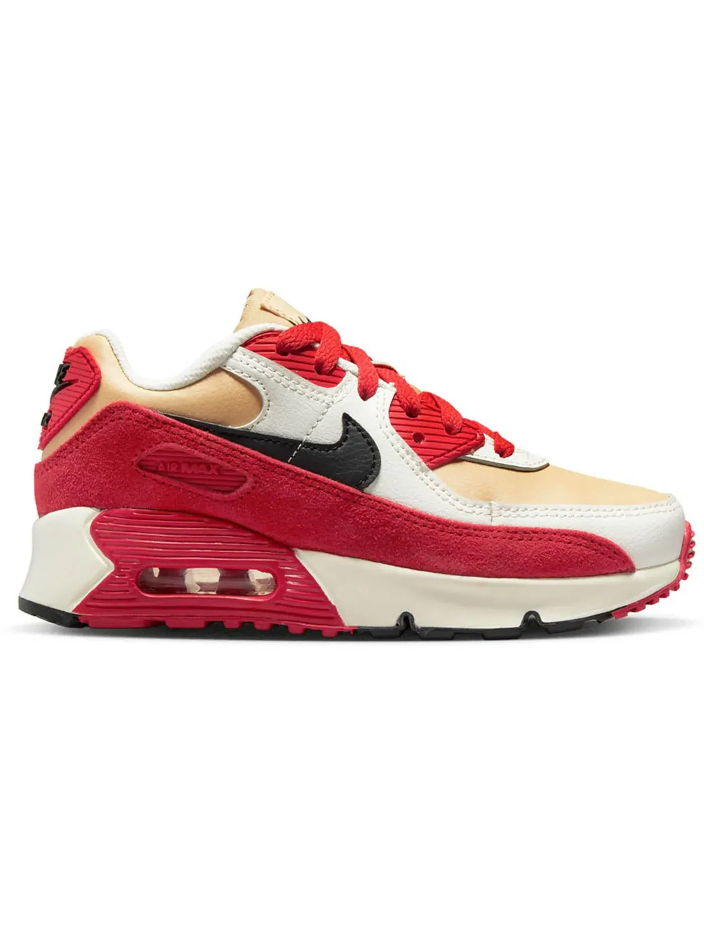 Детские кроссовки Lifestyle с кожаным верхом Nike Air Max 90 Leather — изображение 1 из 1, красный черный