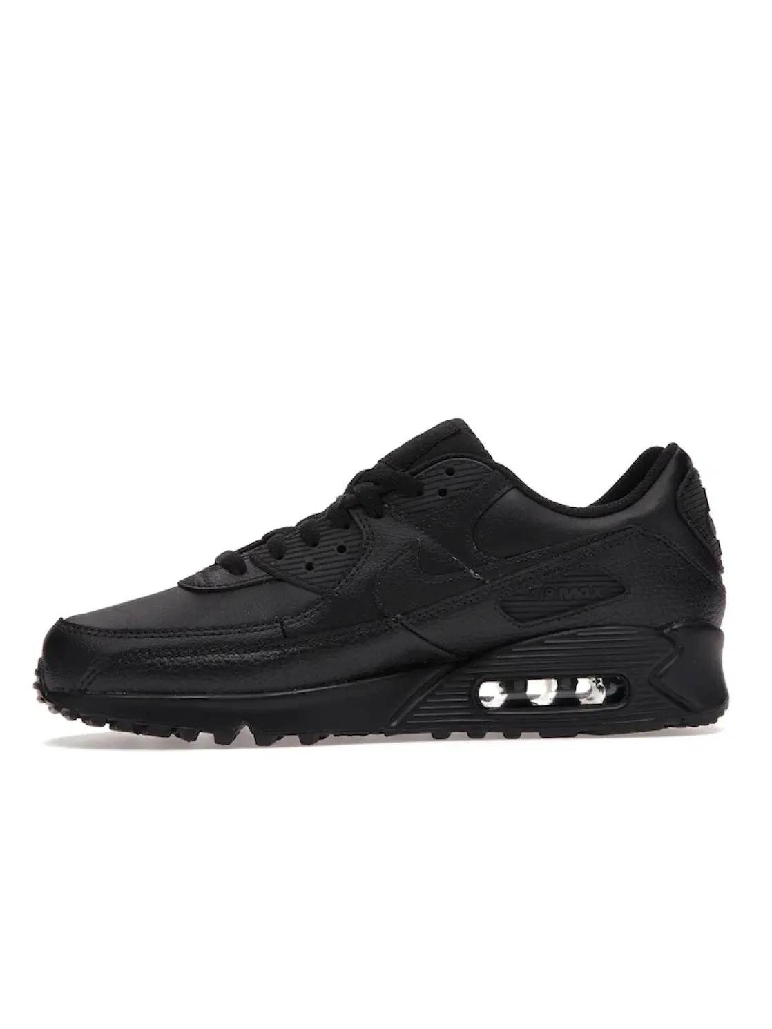 Мужские кроссовки с кожаным верхом Nike Air Max 90 — изображение 3 из 4, черный/черный-черный