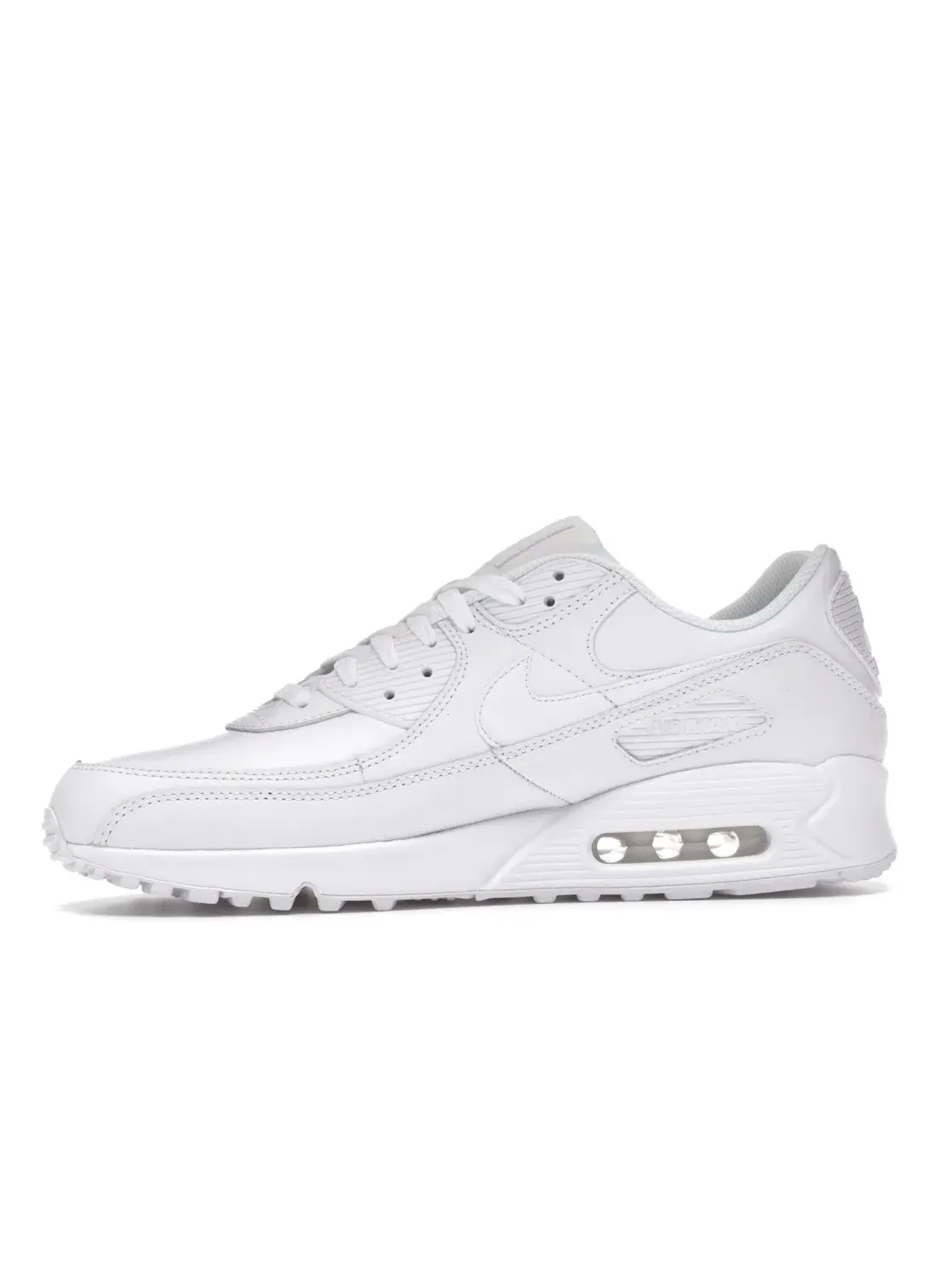 Мужские кроссовки с белой кожей Nike Air Max 90 — изображение 3 из 4, белый/белый-белый