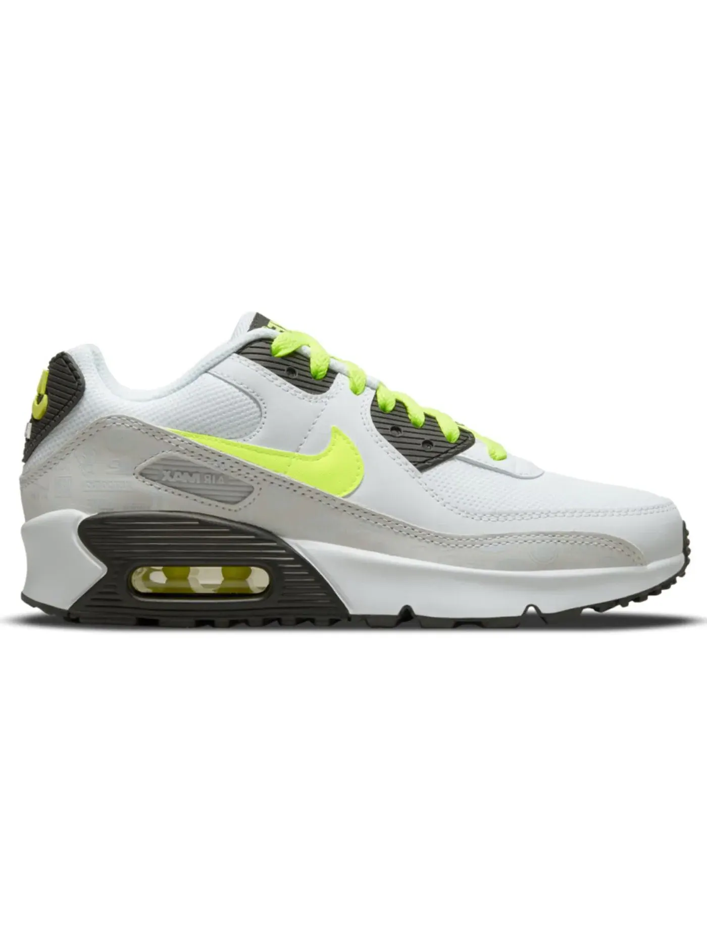 Детские кроссовки Lifestyle Nike Air Max 90 Leather — изображение 1 из 1, белый/черный/платиновый