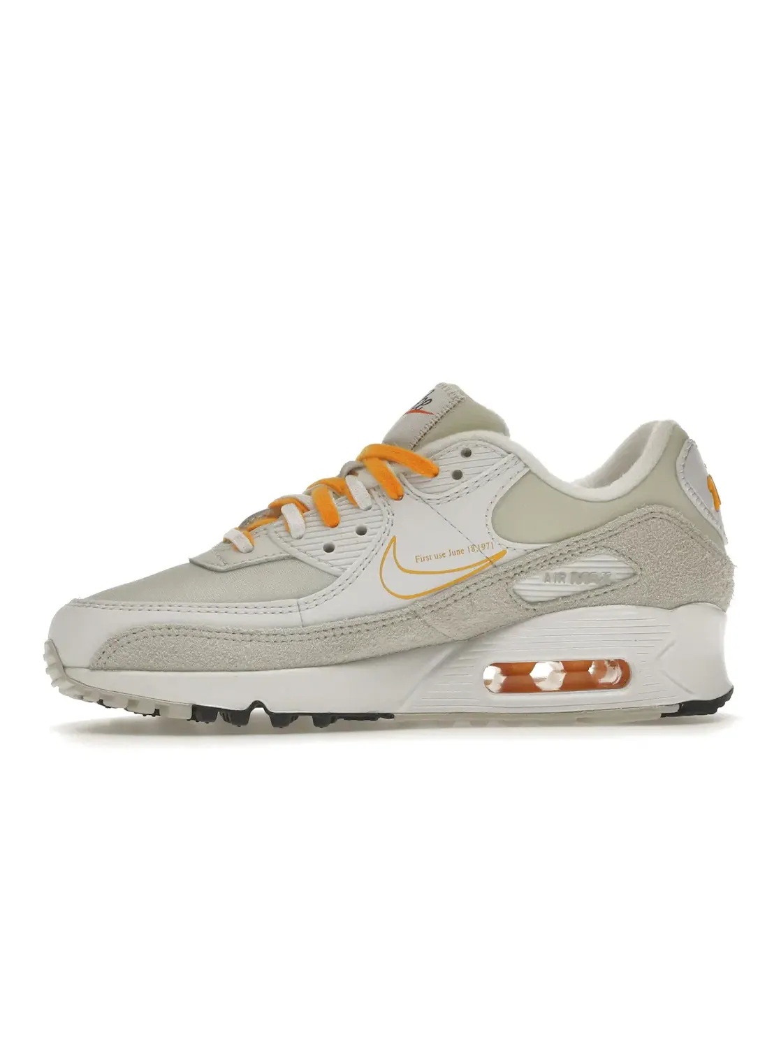 Женские кроссовки с сетчатым верхом Nike Air Max 90 — изображение 3 из 4, белый/светлый-золотистый
