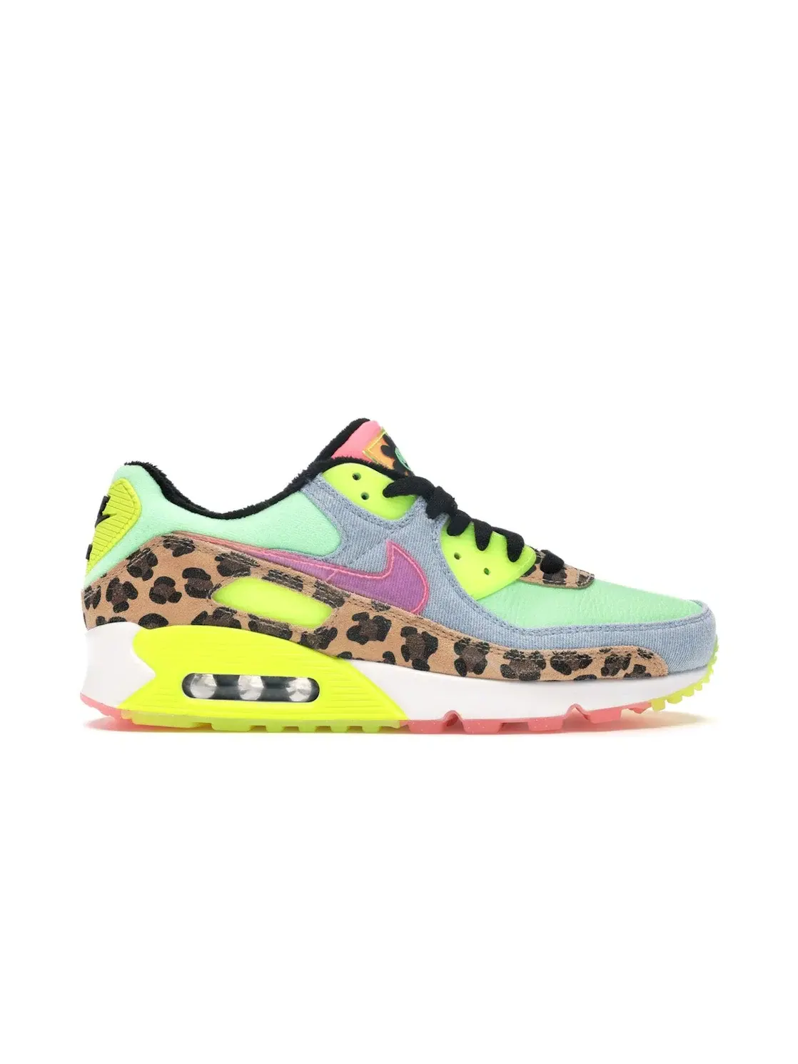 Женские кроссовки Lifestyle с принтом Nike Air Max 90 — изображение 1 из 4, зеленый/-черный-белый