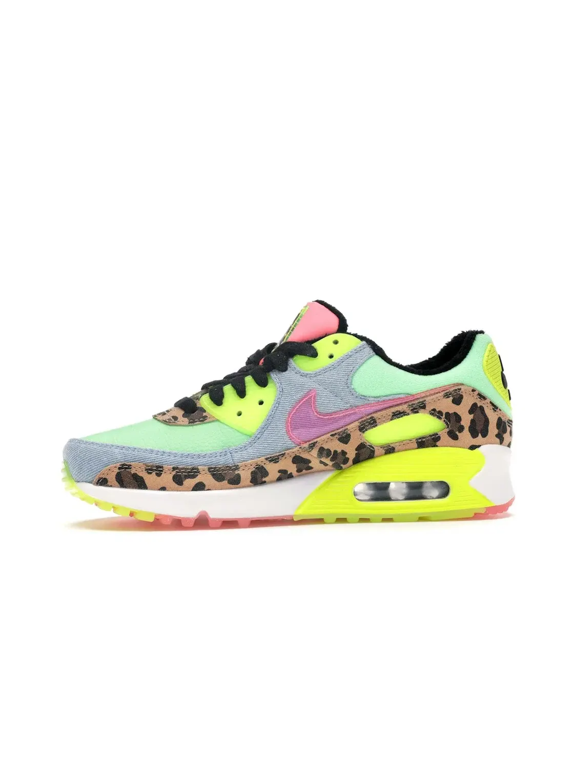 Женские кроссовки Lifestyle с принтом Nike Air Max 90 — изображение 3 из 4, зеленый/-черный-белый