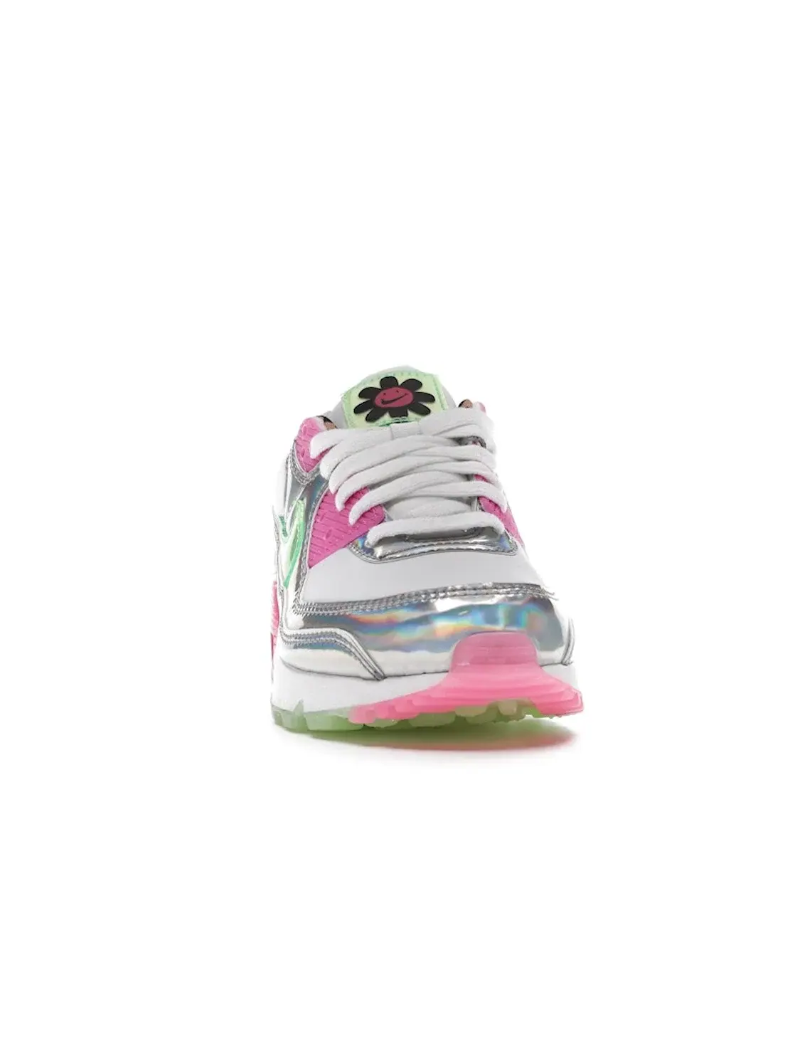 Женские кроссовки с принтом Daisy Leopard Iridescent Nike Air Max 90 — изображение 2 из 4, белый/зеленый--черный