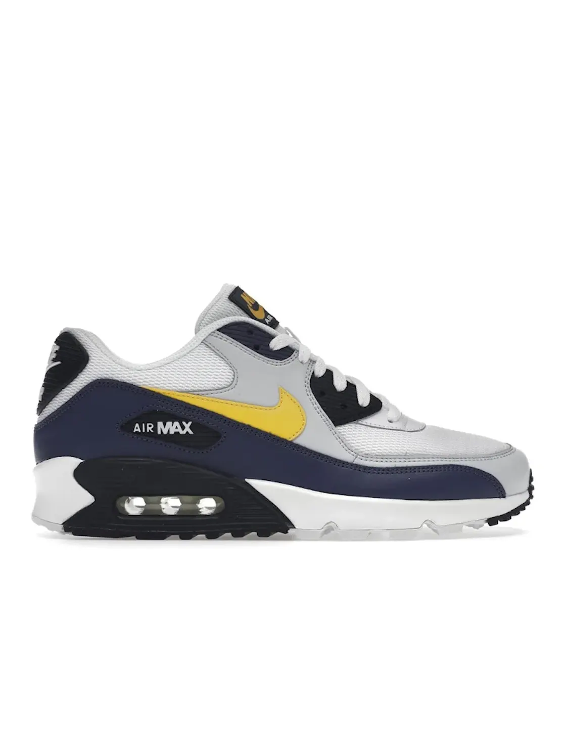 Мужские кроссовки lifestyle с амортизацией Nike Air Max 90 — изображение 1 из 4, белый/желтый-синий