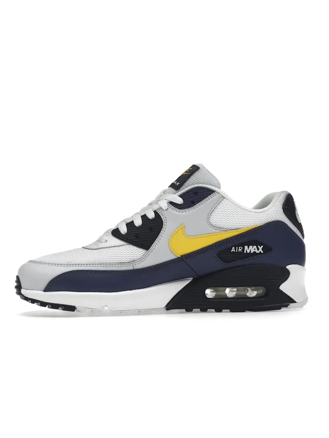 Мужские кроссовки lifestyle с амортизацией Nike Air Max 90 — изображение 3 из 4, белый/желтый-синий