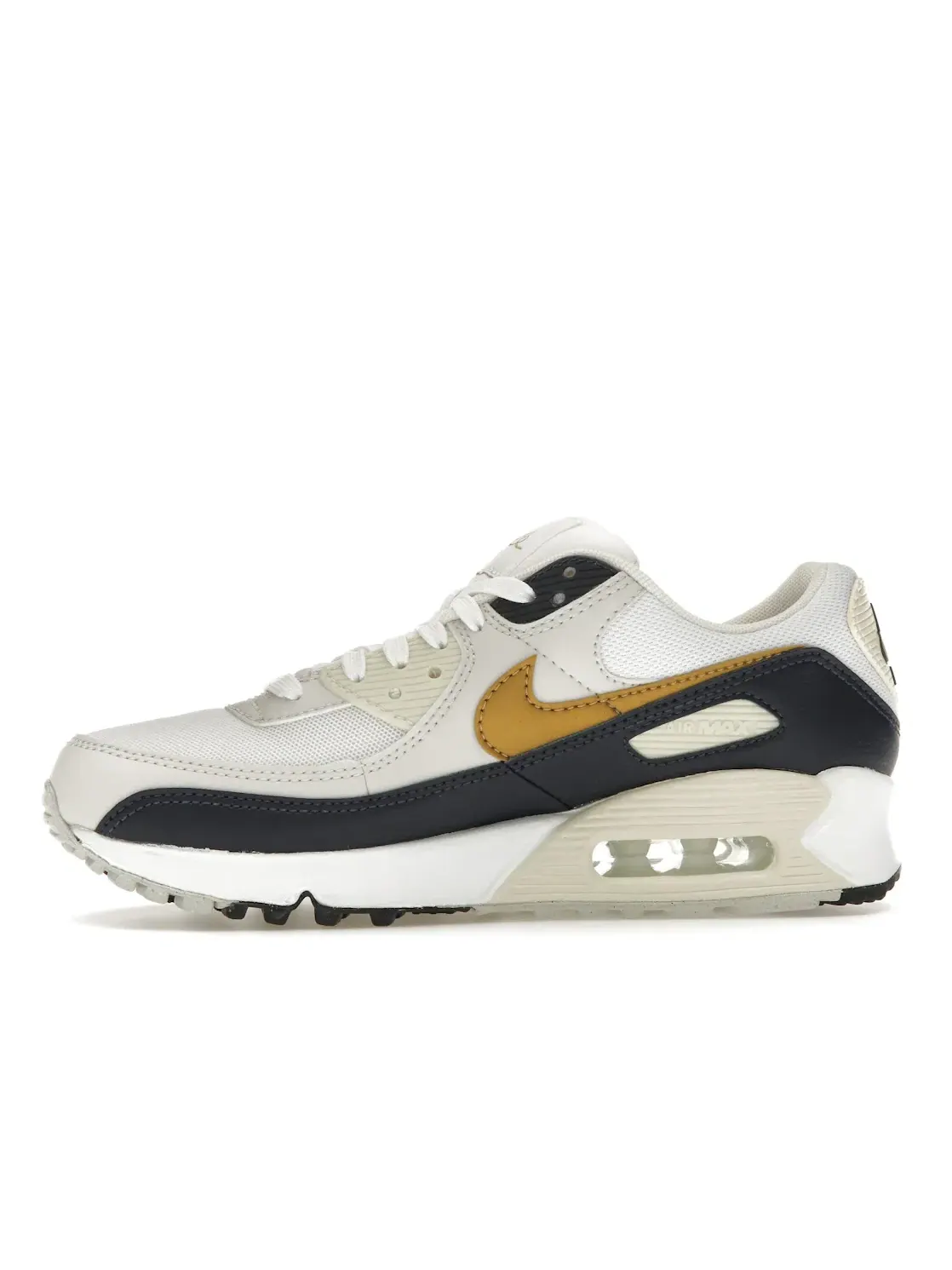 Женские кроссовки Lifestyle Nike Air Max 90 — изображение 3 из 4, белый/темно-синий