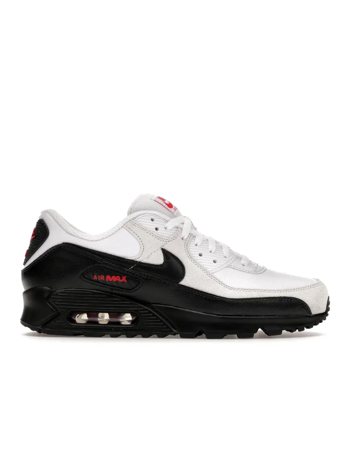 Мужские кроссовки Lifestyle с перфорированной кожей Nike Air Max 90 — изображение 1 из 4, белый/красный/черный