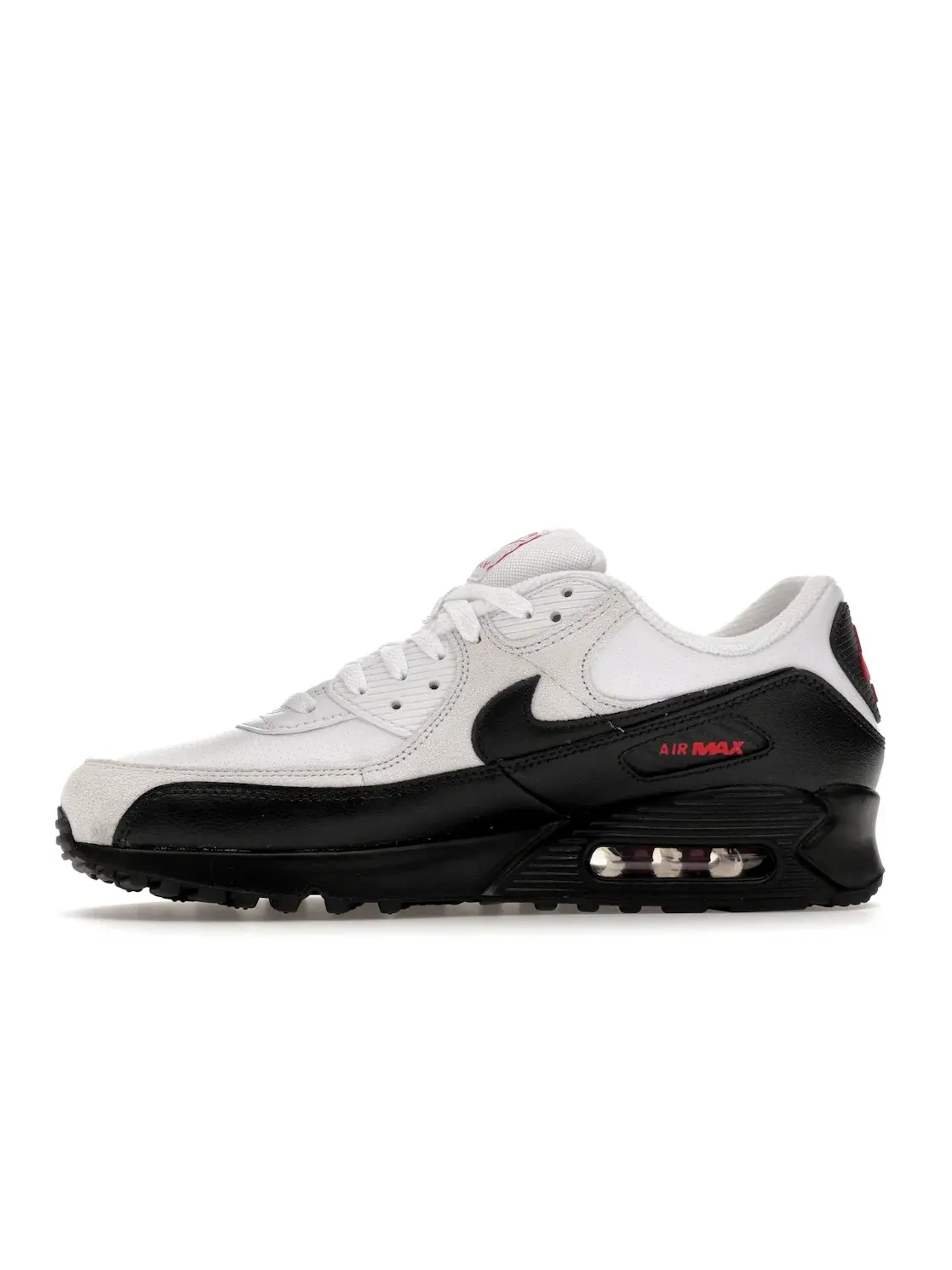 Мужские кроссовки Lifestyle с перфорированной кожей Nike Air Max 90 — изображение 3 из 4, белый/красный/черный