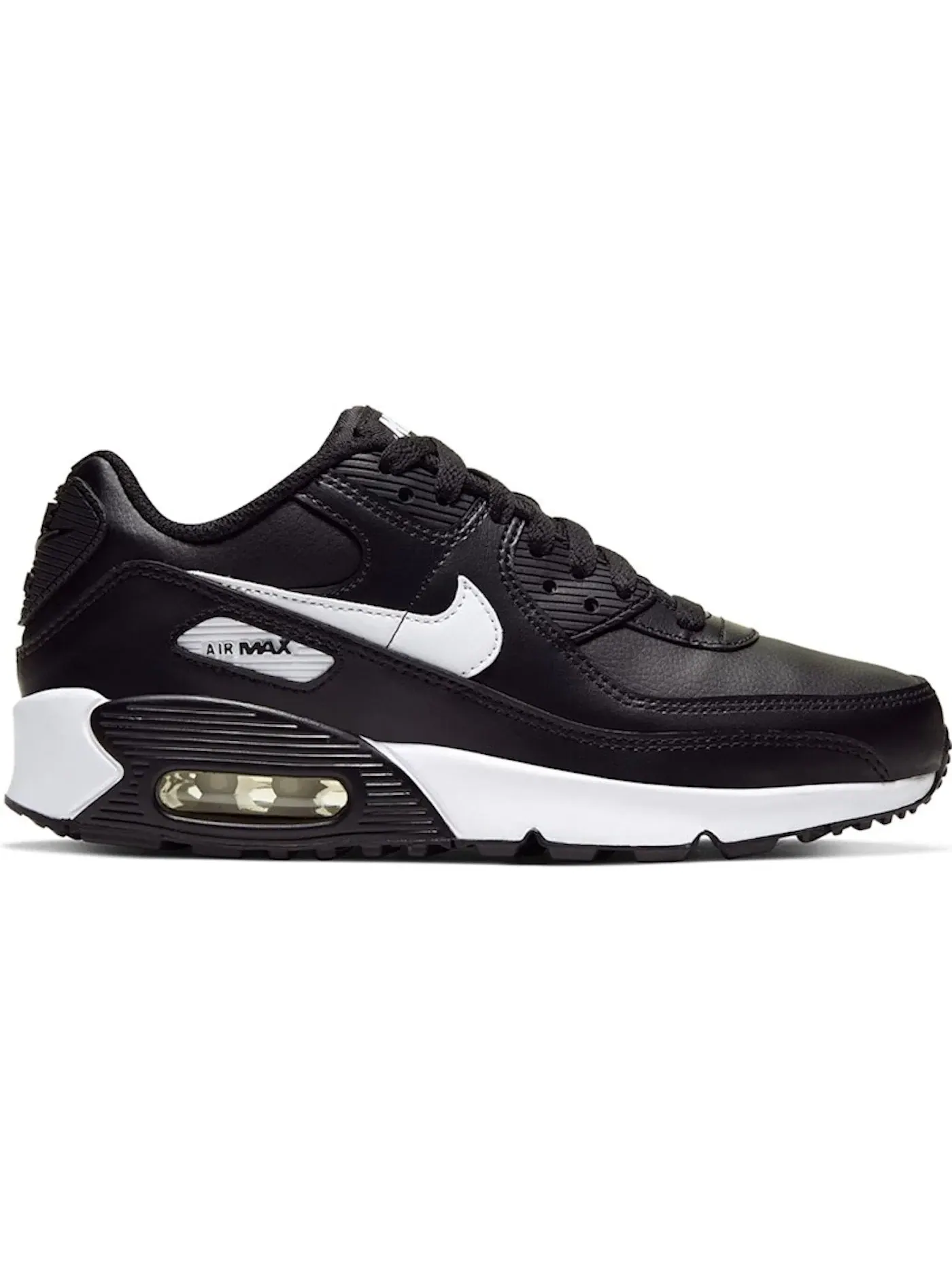 Детские кроссовки Lifestyle с оригинальным дизайном Nike Air Max 90 — изображение 1 из 1, черный/черный-белый